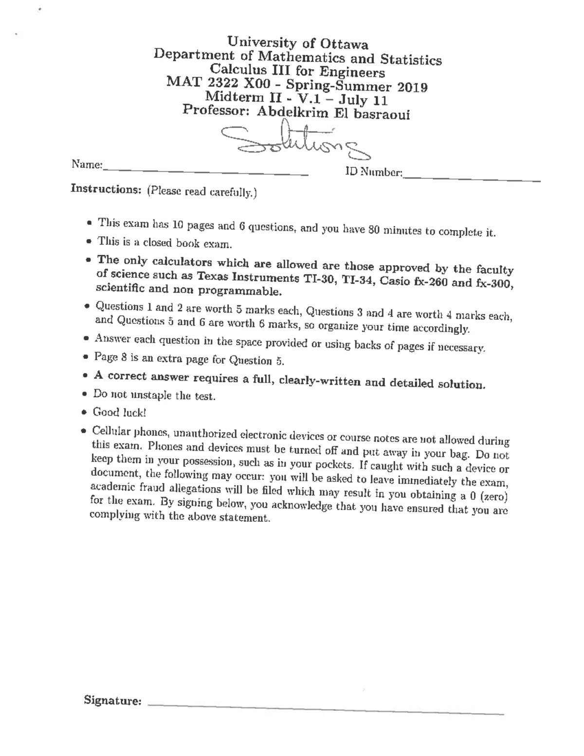 MATH2322A Midterm 1 Solutions for Fall 2022 - Calculus 3 Exam - Studocu