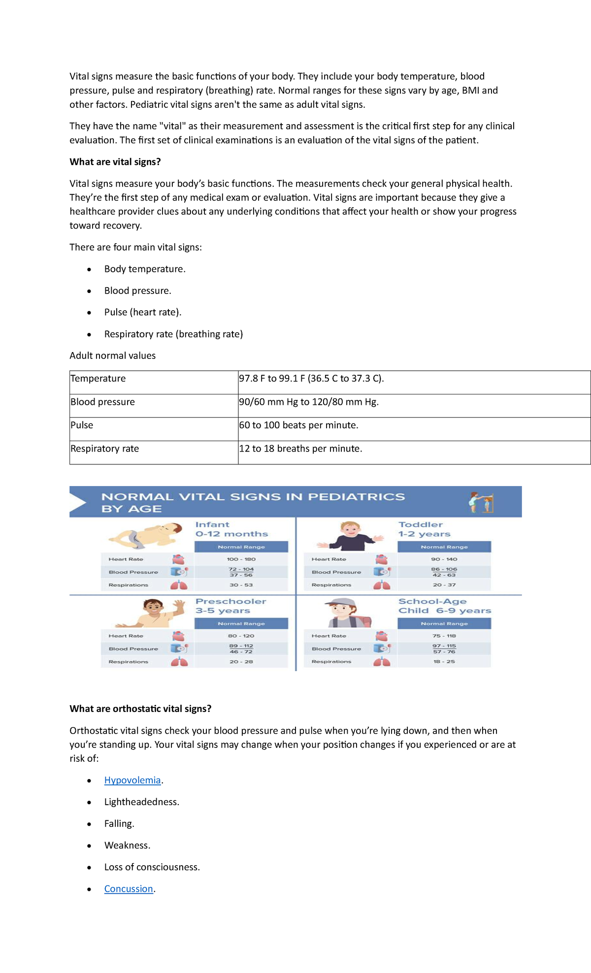 Vital Signs Overview: Measurement & Importance in Health - Studocu