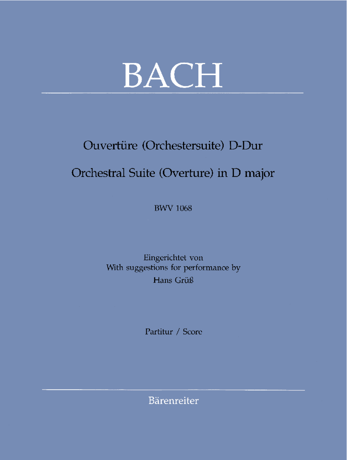 BACH Orchestral Suite No. 2 in D Major BWV 1068 - Score & Performance ...
