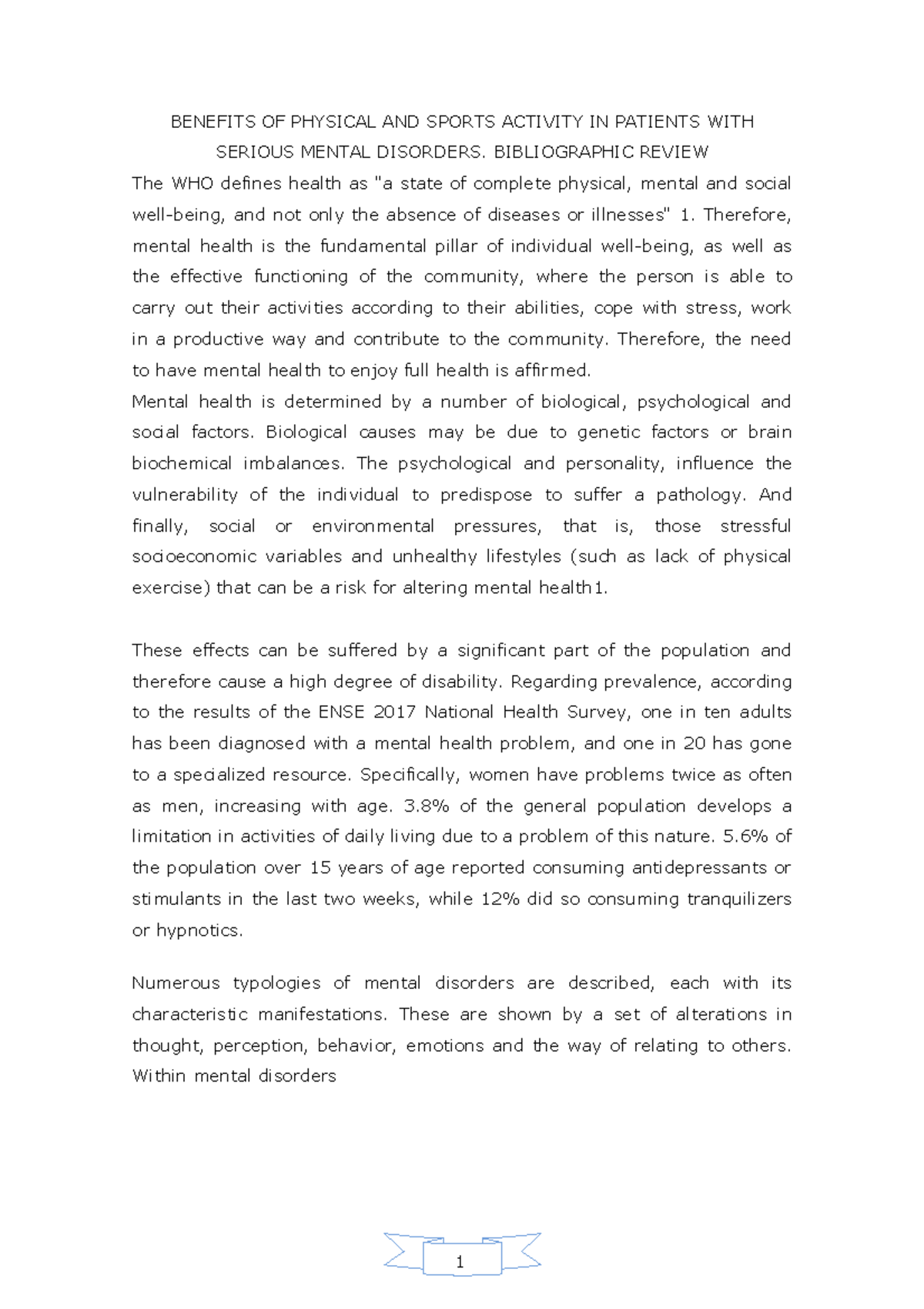 Benefits OF Physical AND Sports Activity IN Patients WITH Serious ...