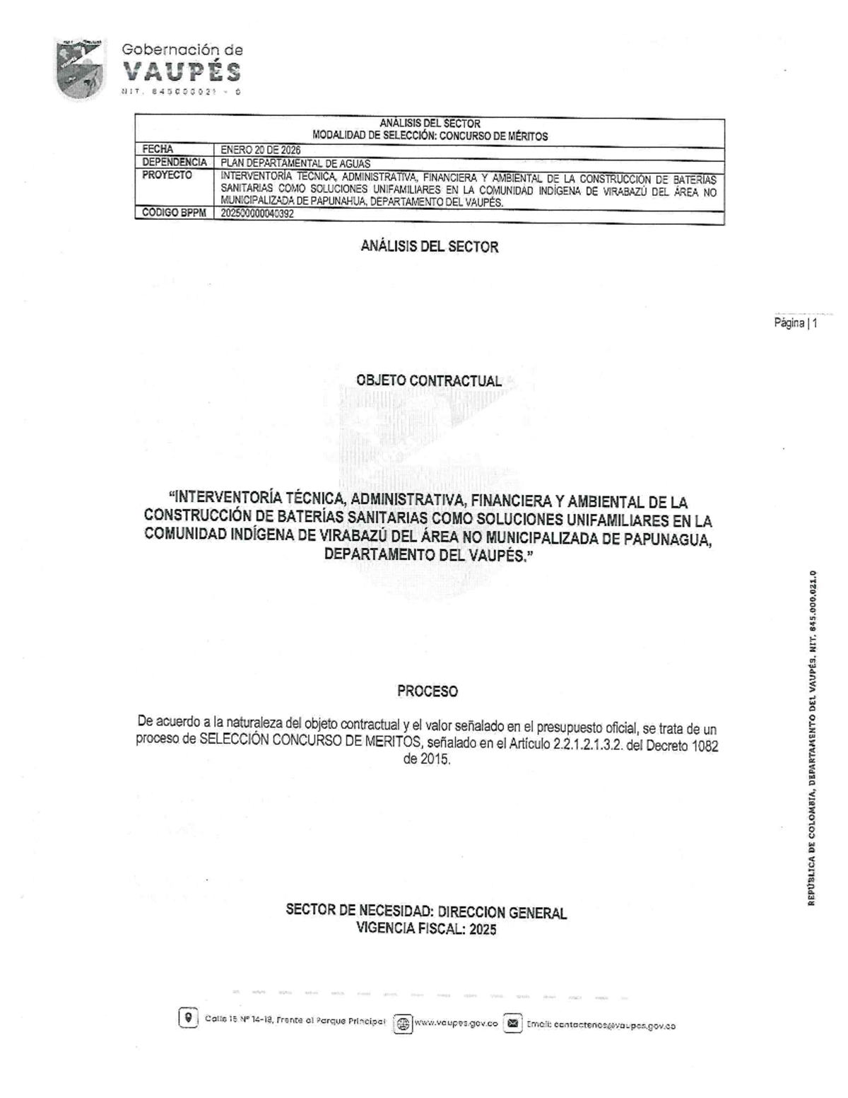Análisis del Sector y Proceso de Selección: Concurso de Méritos BPPM ...
