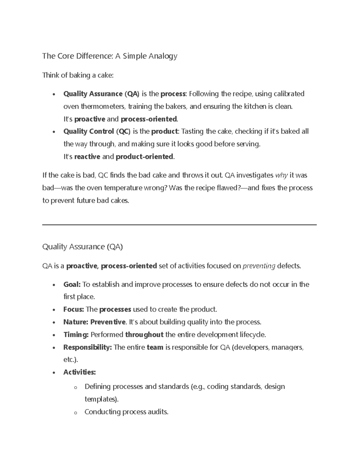 QAQC Note: Understanding the Core Differences Between QA and QC - Studocu