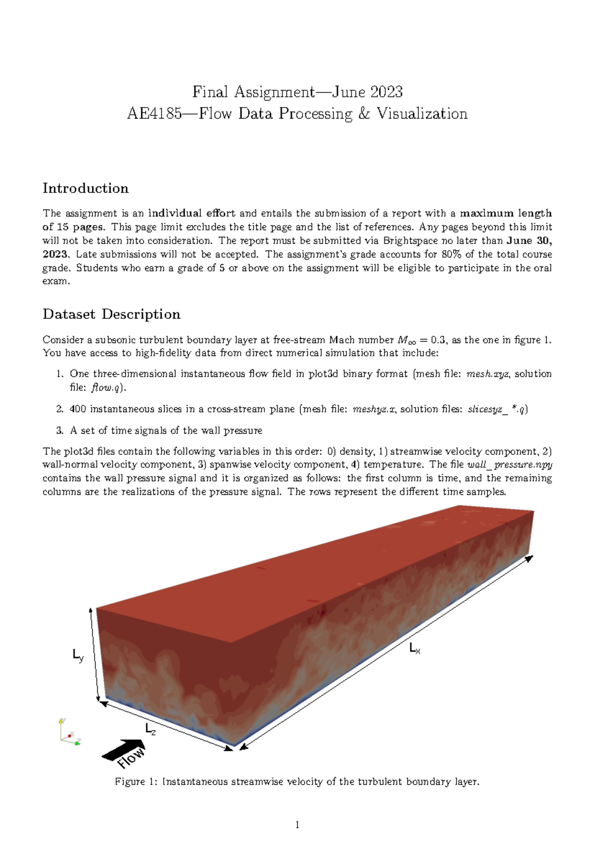 Final Assignment Report for AE4185: Flow Data Processing ...
