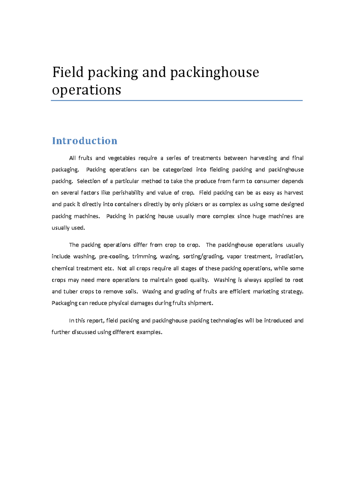 Field Packing and Packinghouse Operations: A Comprehensive Overview ...