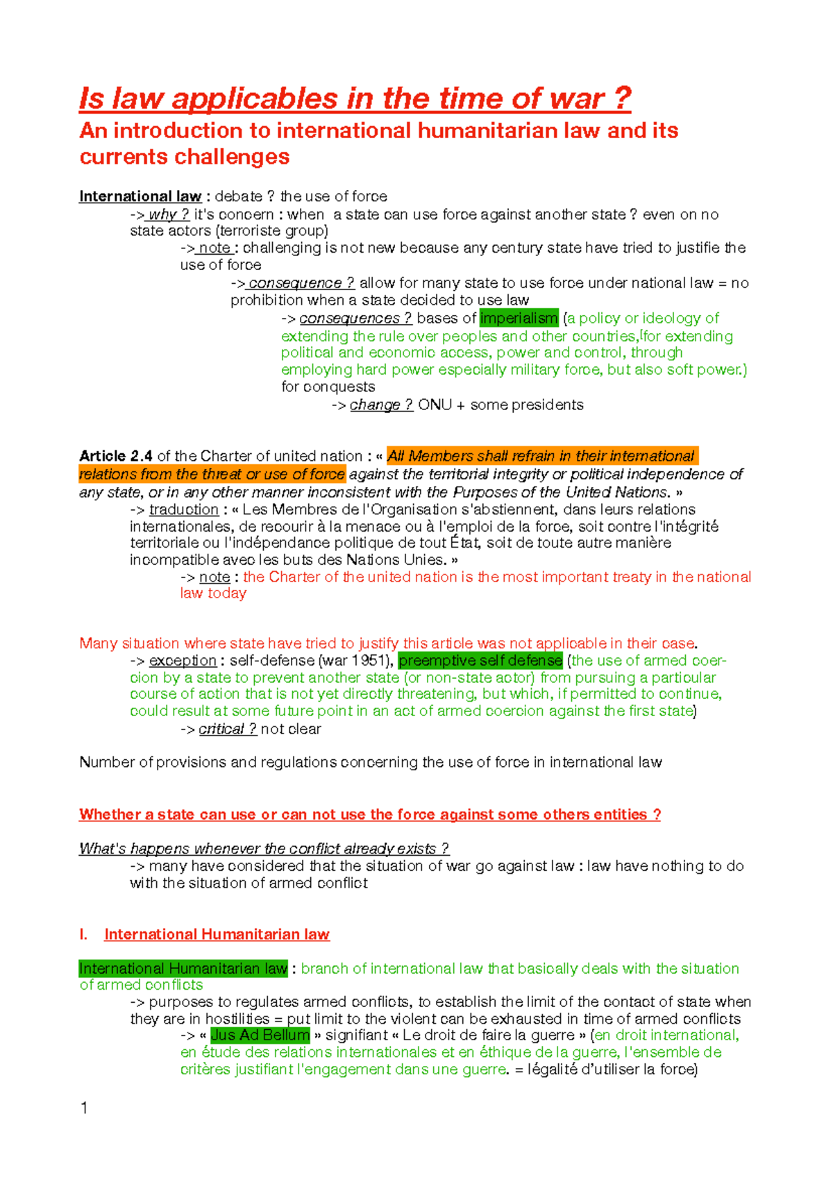 Current Legal Issues 1 - Is law applicables in the time of war? An ...