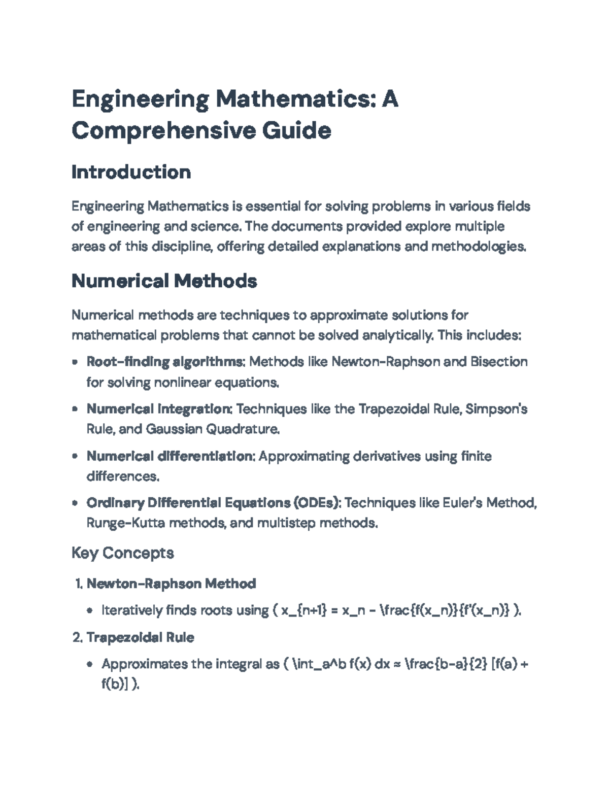 Engineering Mathematics: Key Techniques and Applications Guide ...