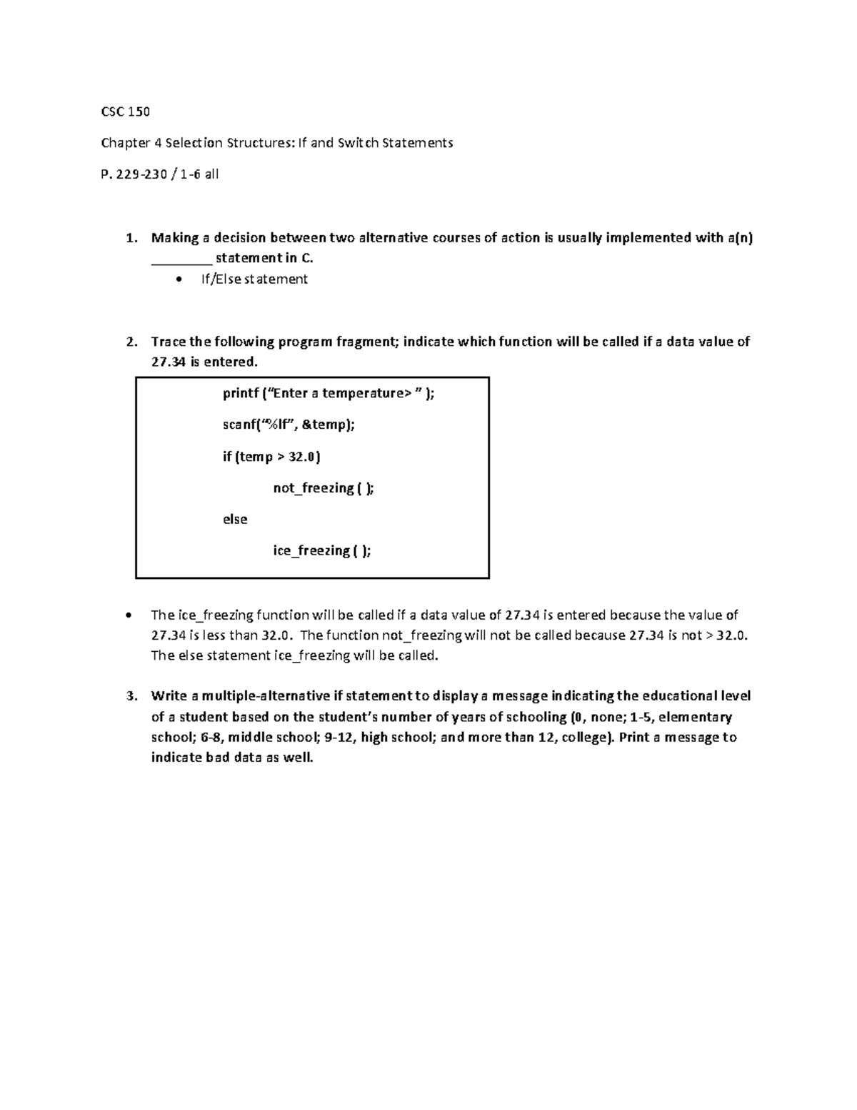 CSC 150 Chapter 4 - CSC 150 Chapter 4 Selection Structures: If and ...