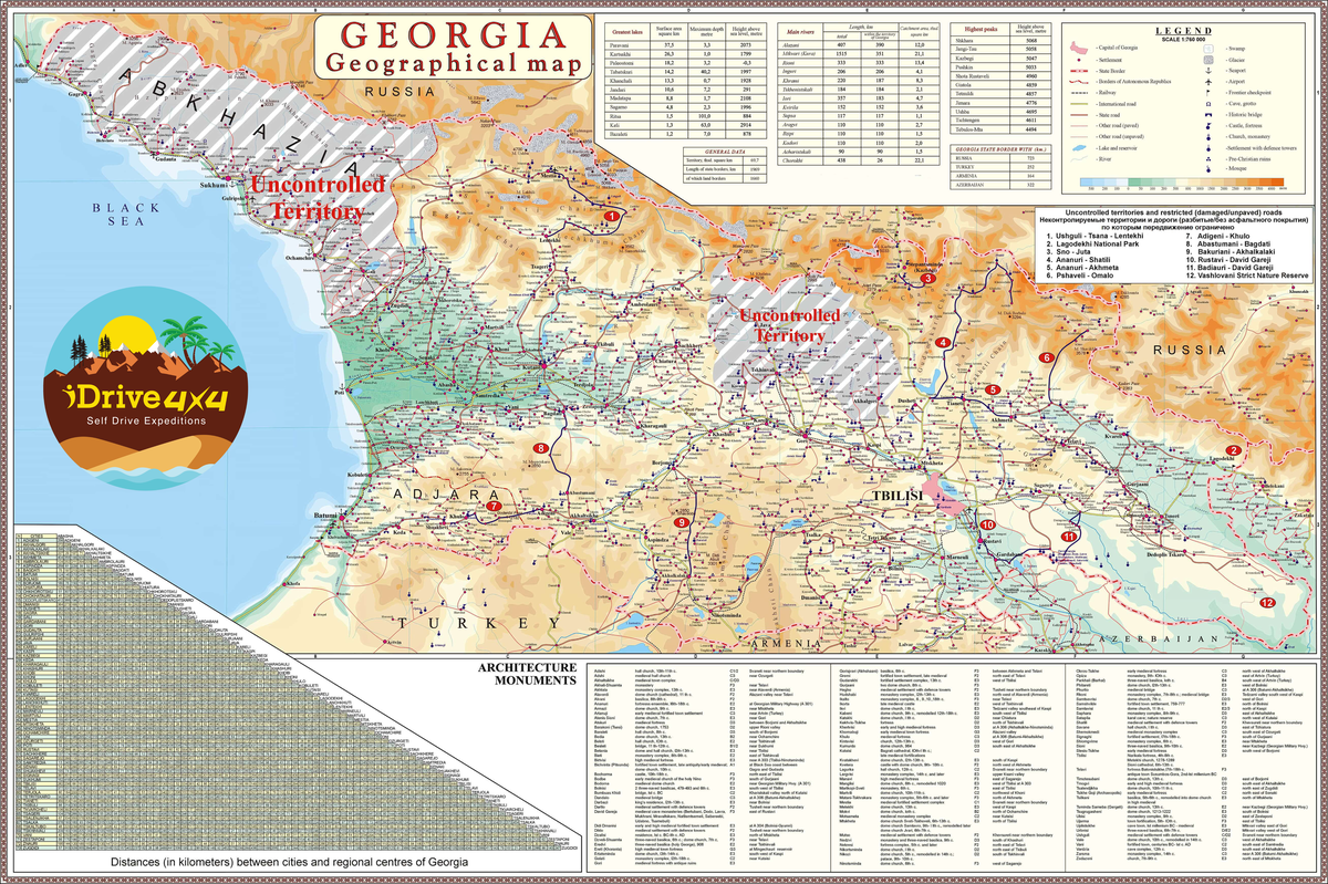 Georgia Road Map: Geographical Overview and Distances (Premium) - Studocu