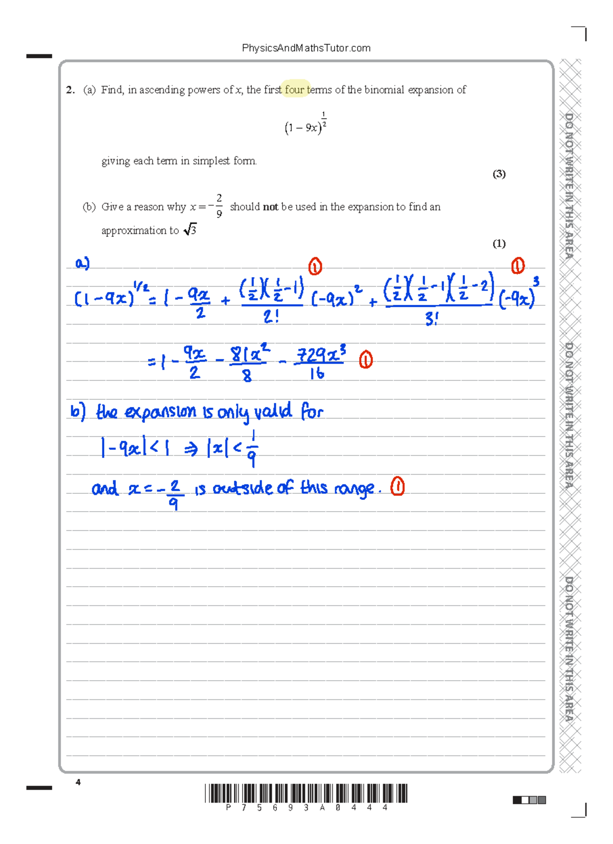 June 2024 MA - Physics and Maths Tutor Exam Solutions - Studocu
