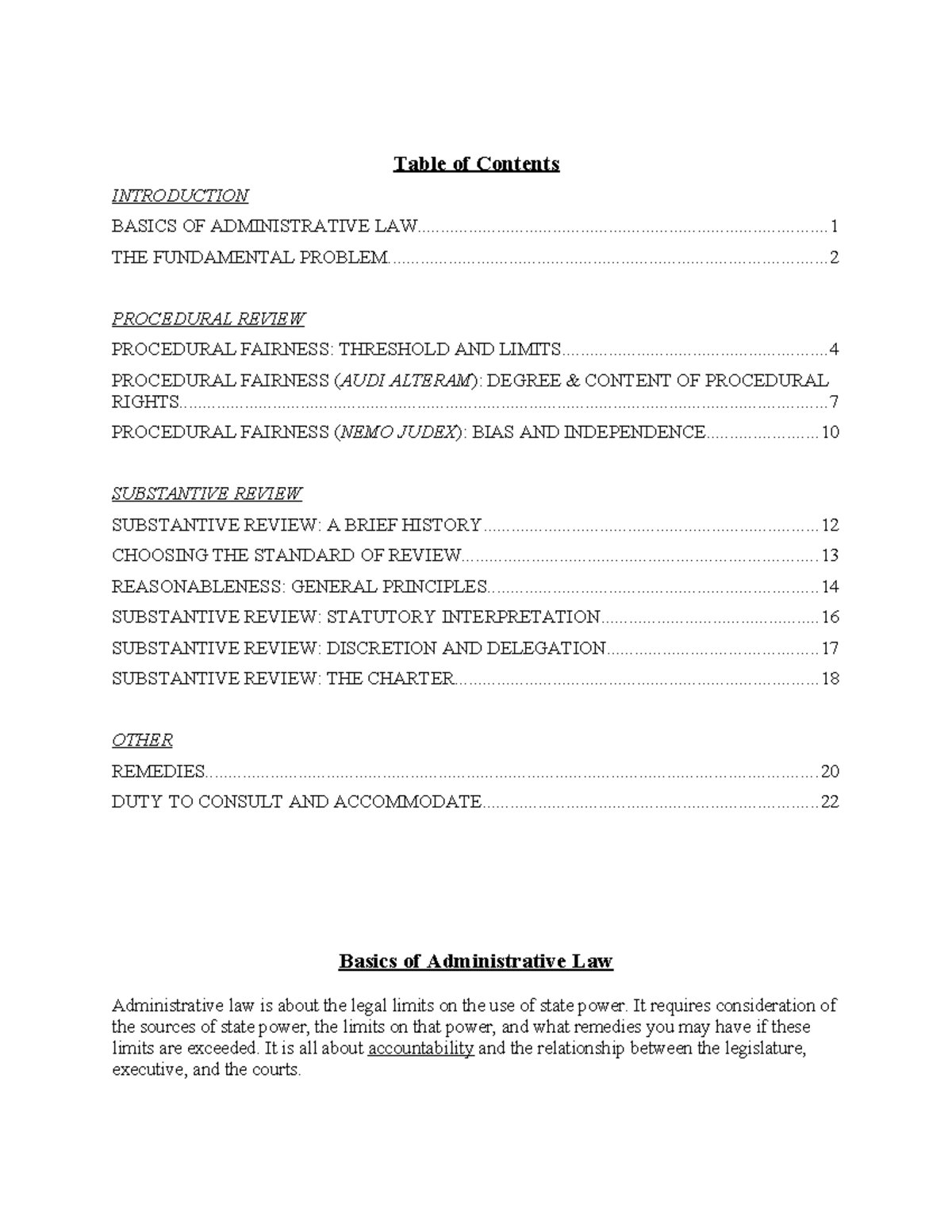 Administrative Law Overview: Key Concepts & Procedural Fairness - Studocu