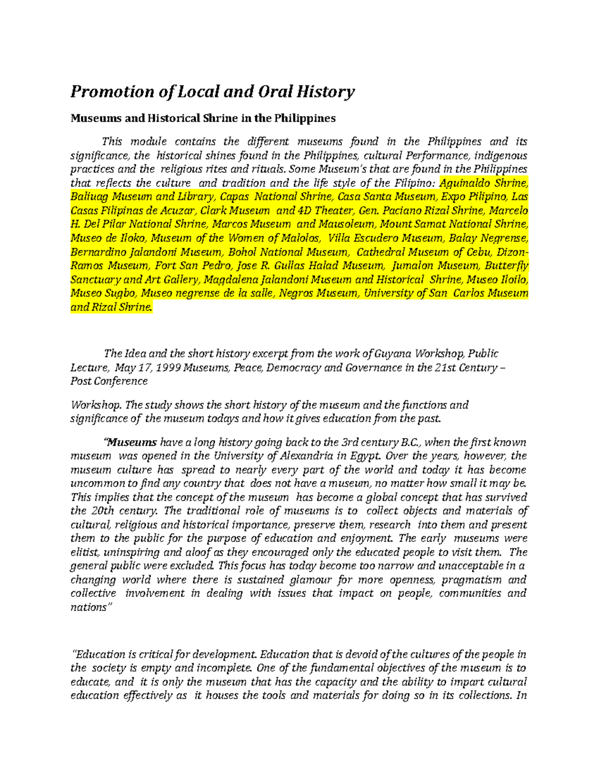 Oral History Example In The Philippines