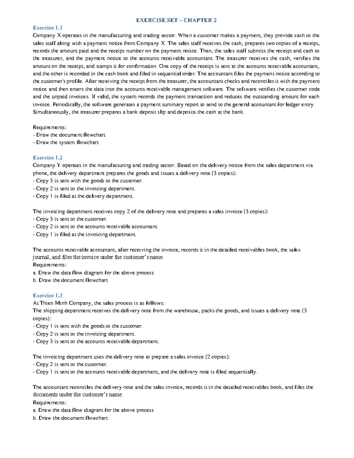 Exercise set Chapter 2 - SDFASGDBVF - EXERCISE SET – CHAPTER 2 Exercise ...