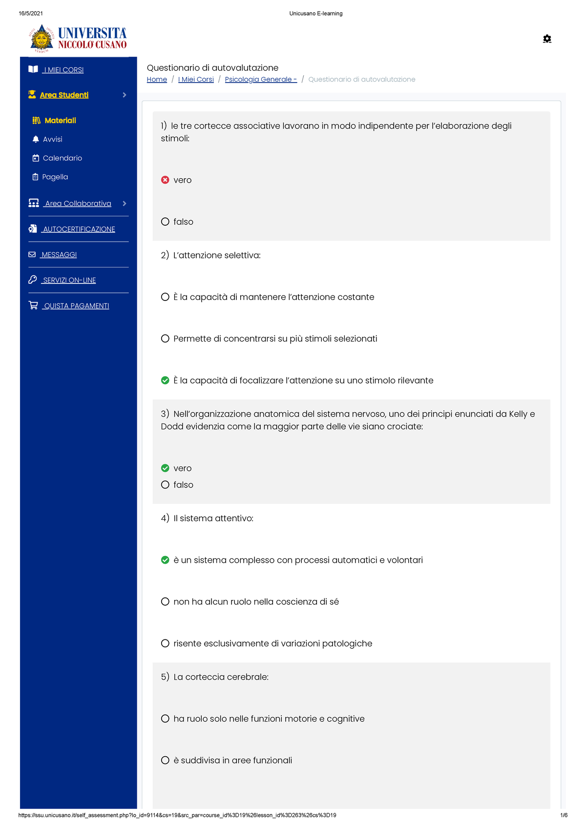 Test modulo 4 - Questionario di autovalutazione - I MIEI CORSI Area ...