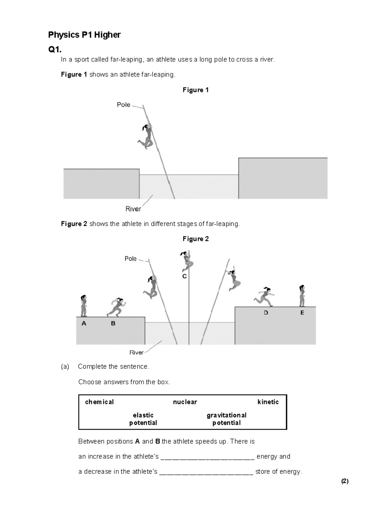 Physics P1 Higher Exam Questions on Energy Transfer and Mechanics - Studocu