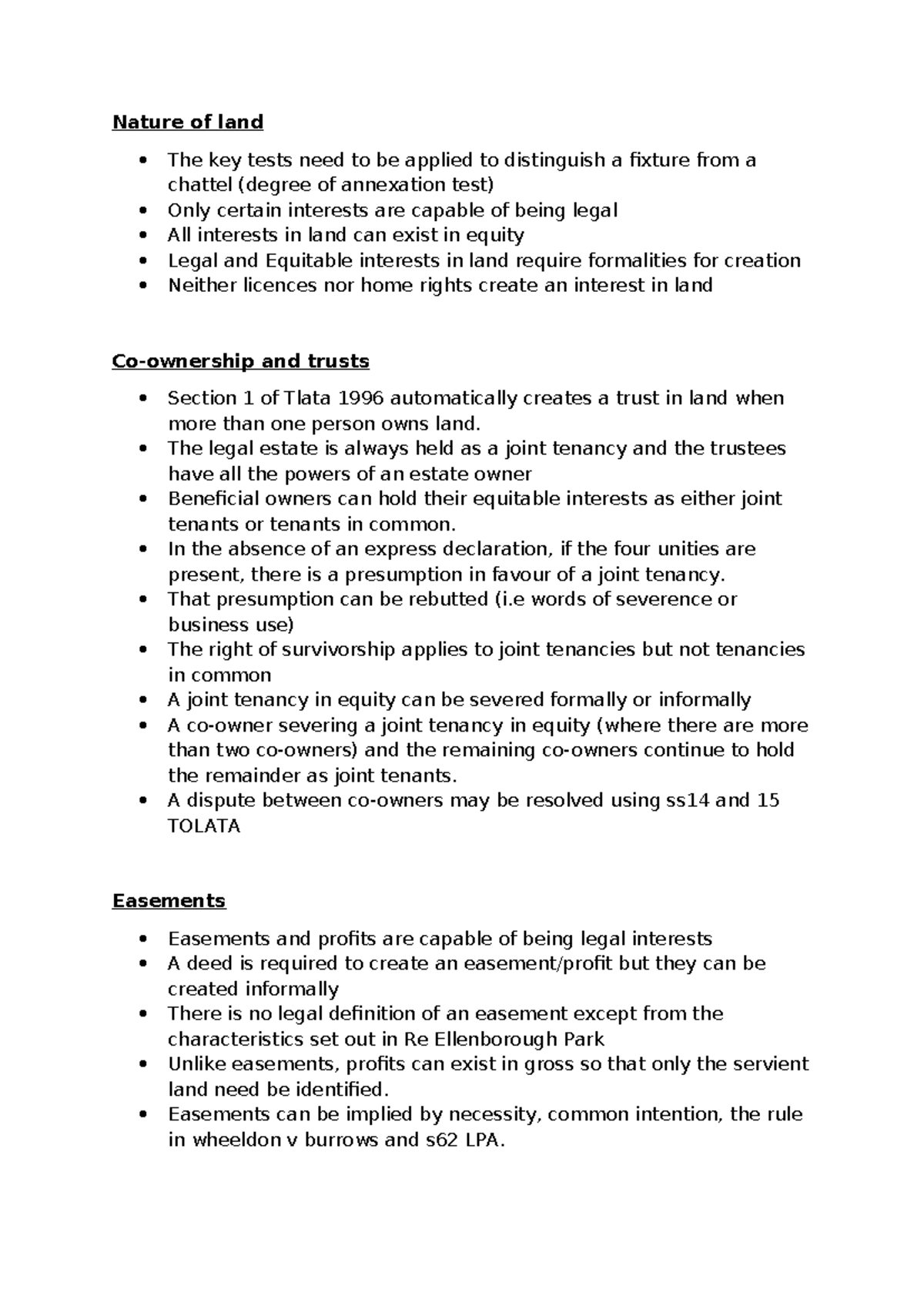 Quick Property Study Guide: Key Concepts in Land Law and Transactions ...