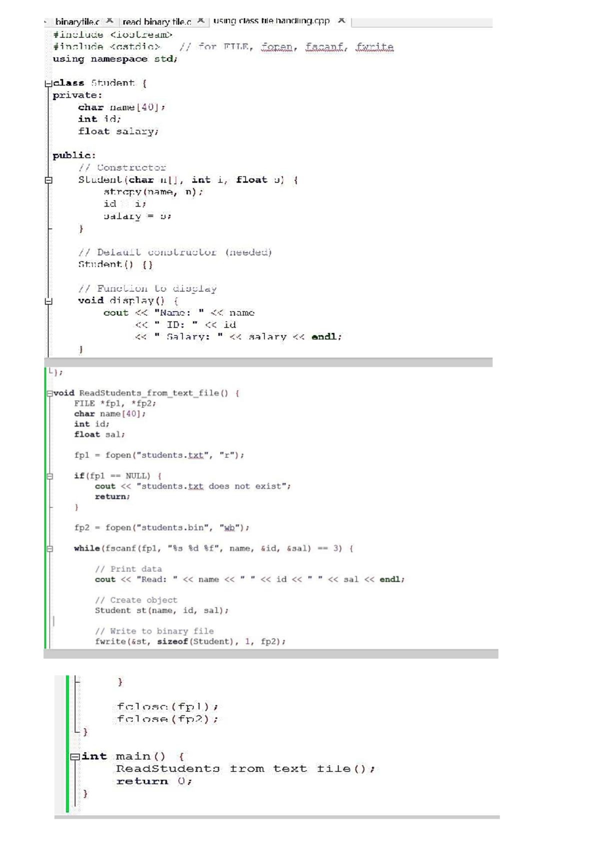 Using Class File Handling in C++: Binary File Operations - Studocu
