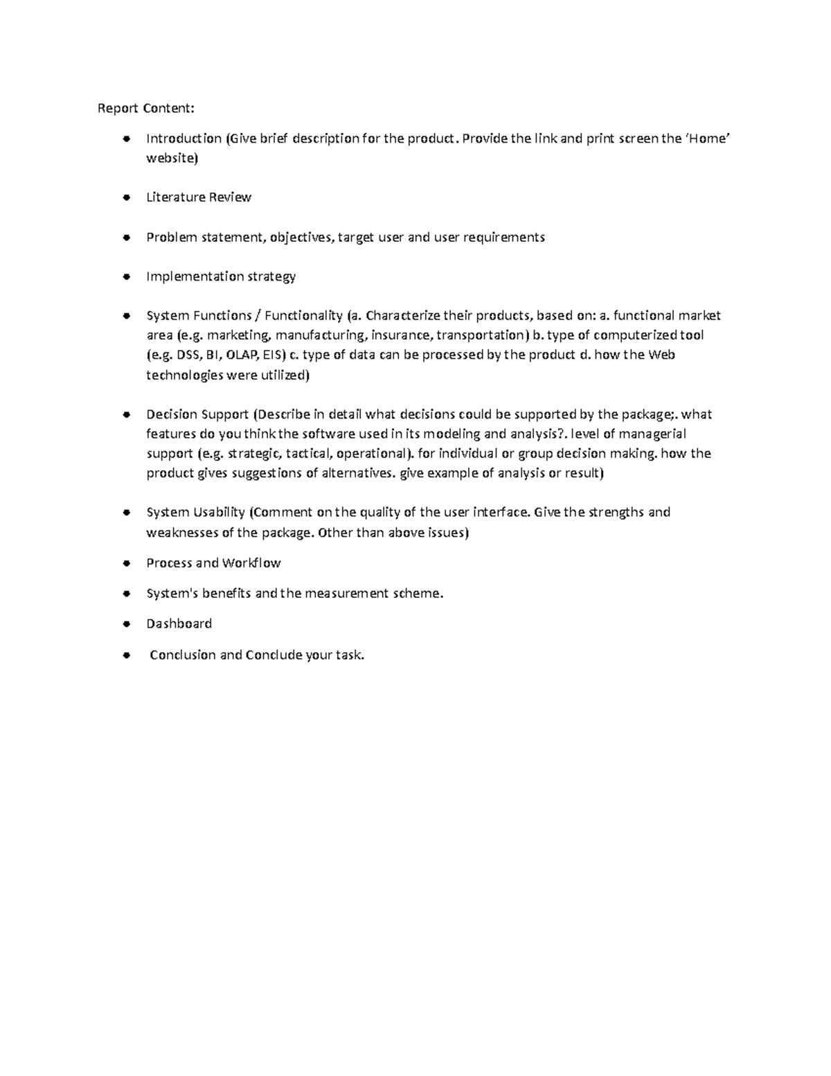 Project Report: Analysis of Decision Support Systems (DSS) - Studocu