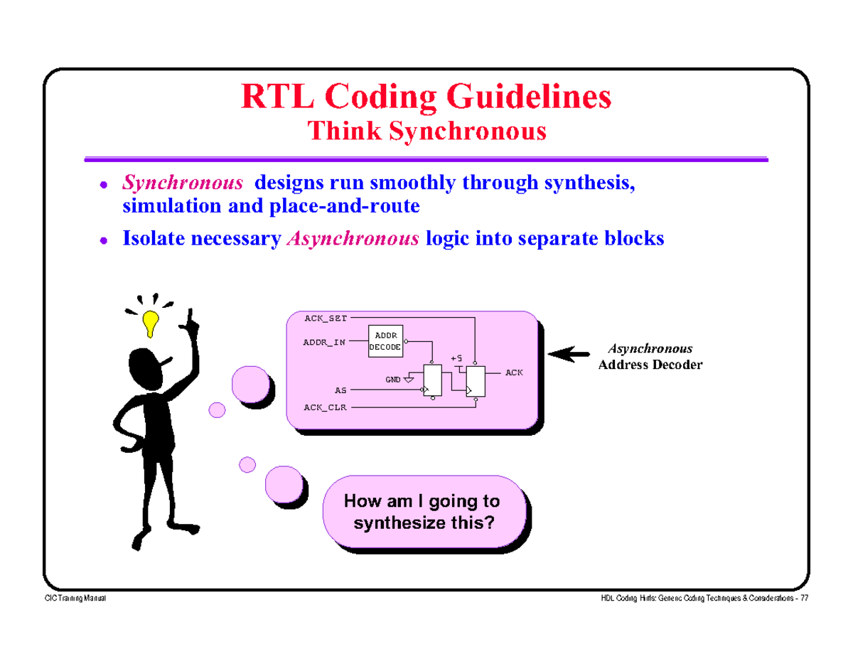 CS101 - Summary of HDL Coding Techniques & Considerations - Studocu
