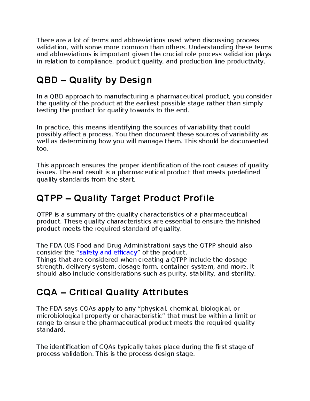 CQA, CPP - Essential Terms in Process Validation for Manufacturing ...