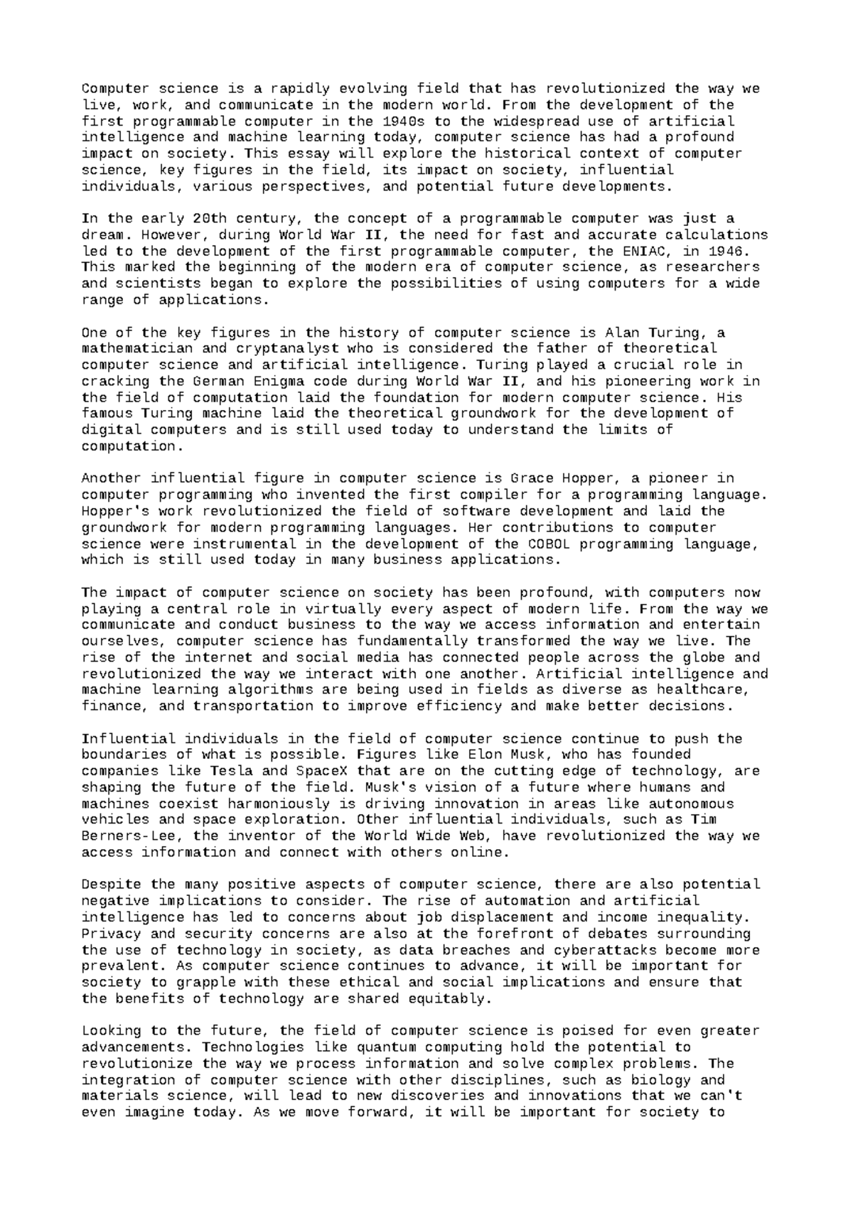 CS 101: The Evolution and Impact of Computer Science on Society - Studocu