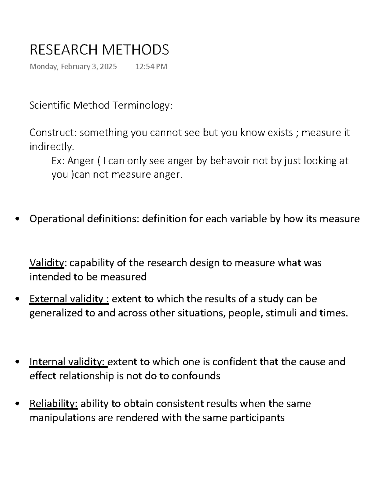Research Methods: Validity, Reliability, and Experimental Design ...