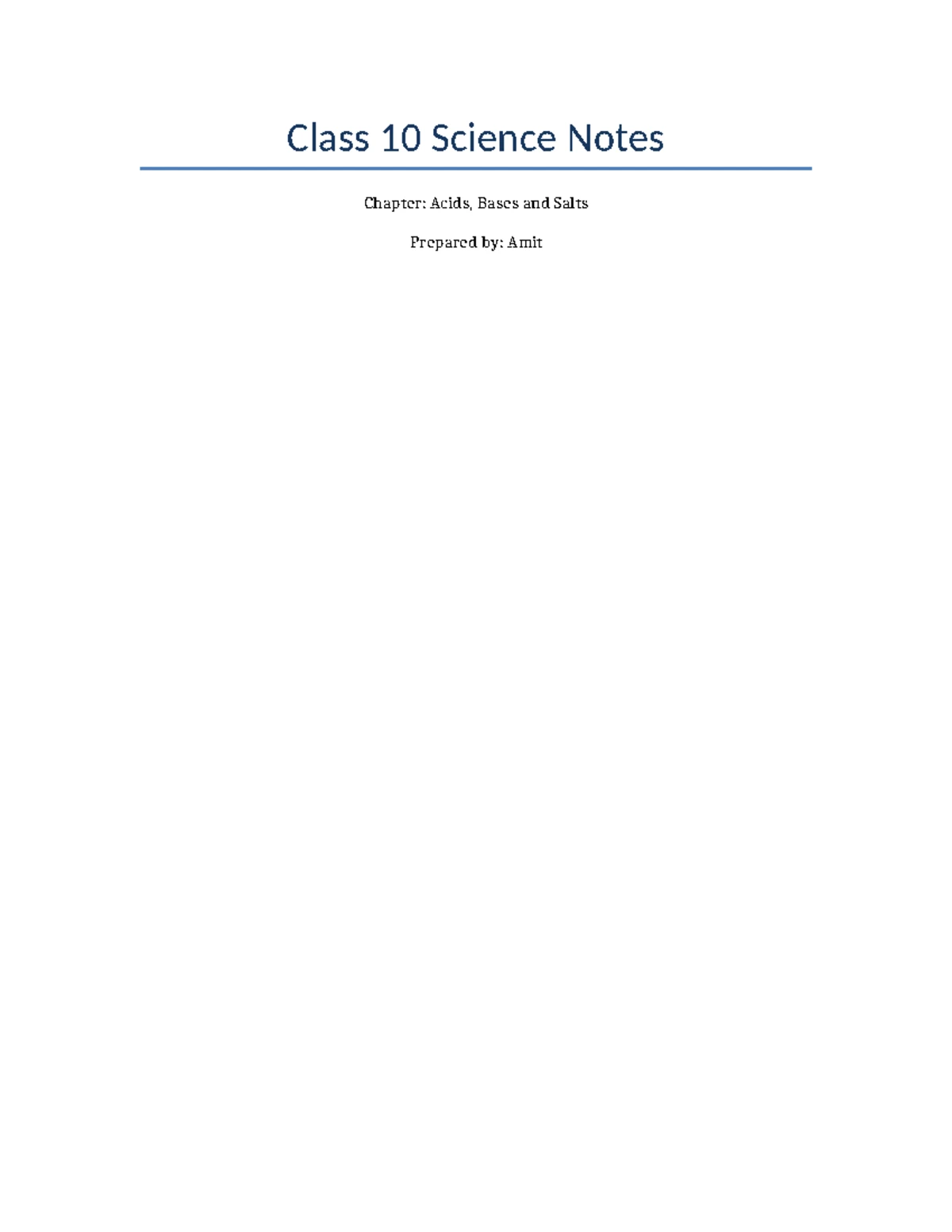 Class 10 Science Notes: Metals and Non-Metals with Diagrams - Studocu