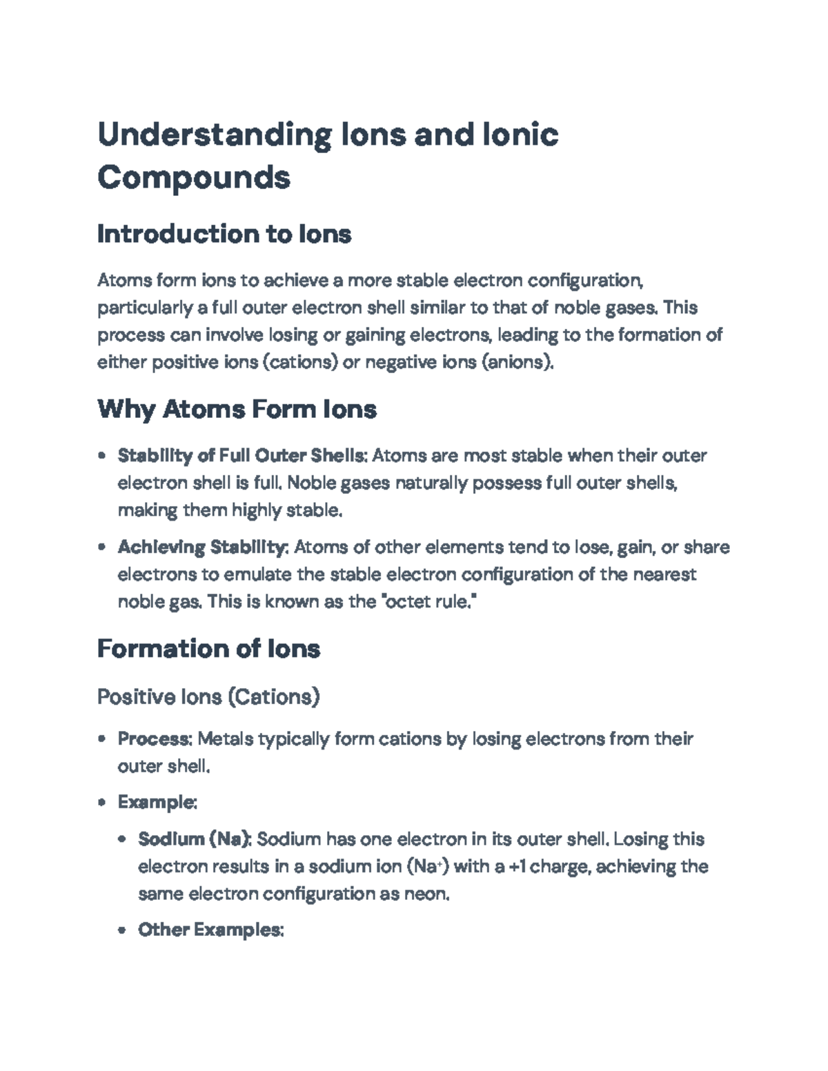 Understanding Ions And Ionic Compounds Chem 101 Lecture Notes