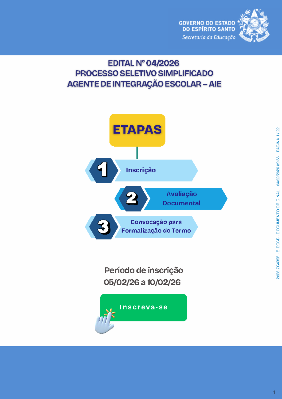 Edital 04/2026: Processo Seletivo para Agente de Integração Escolar ...