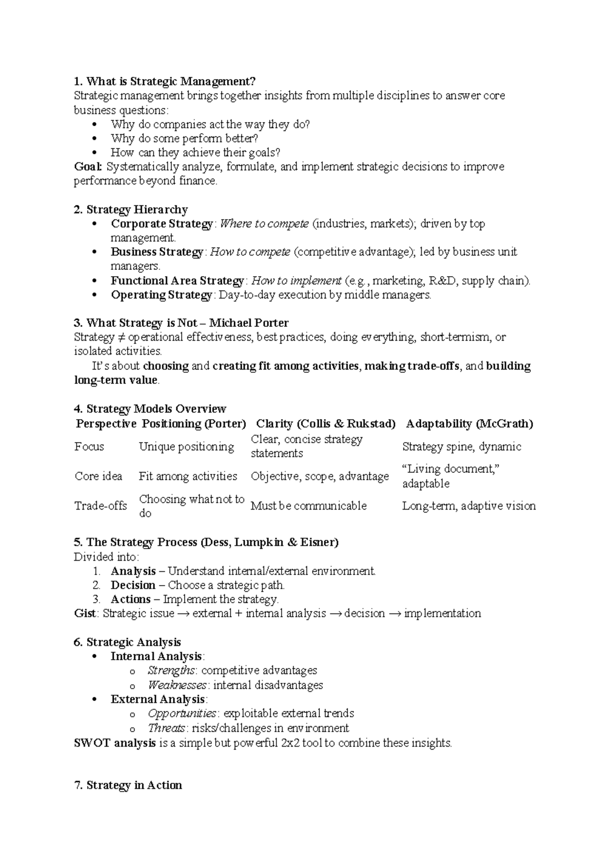 Strategic Management Overview: Key Concepts and Frameworks (SM101 ...