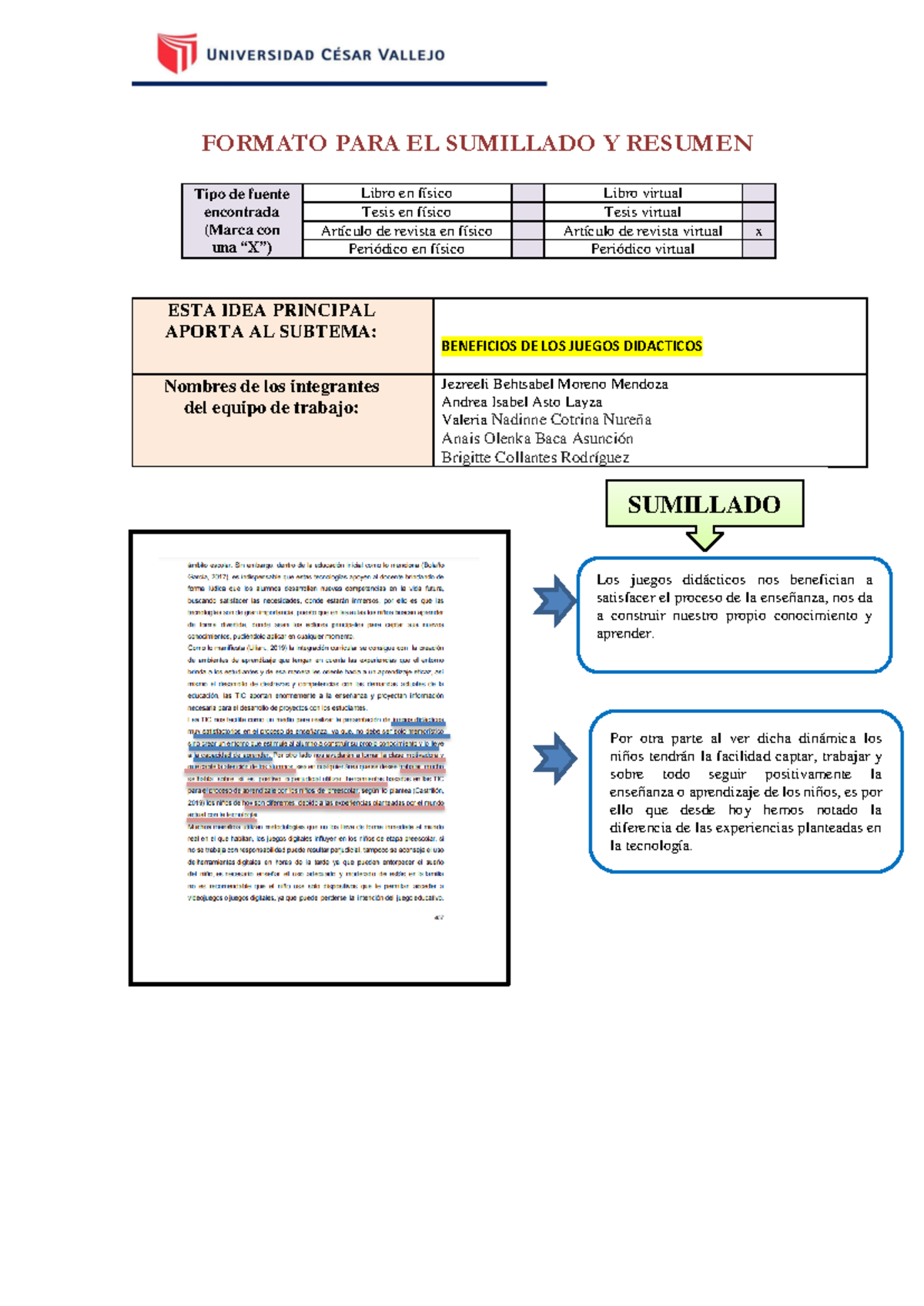 S03 Formato PARA Sumillado Y Resumen . H. C - FORMATO PARA EL SUMILLADO ...