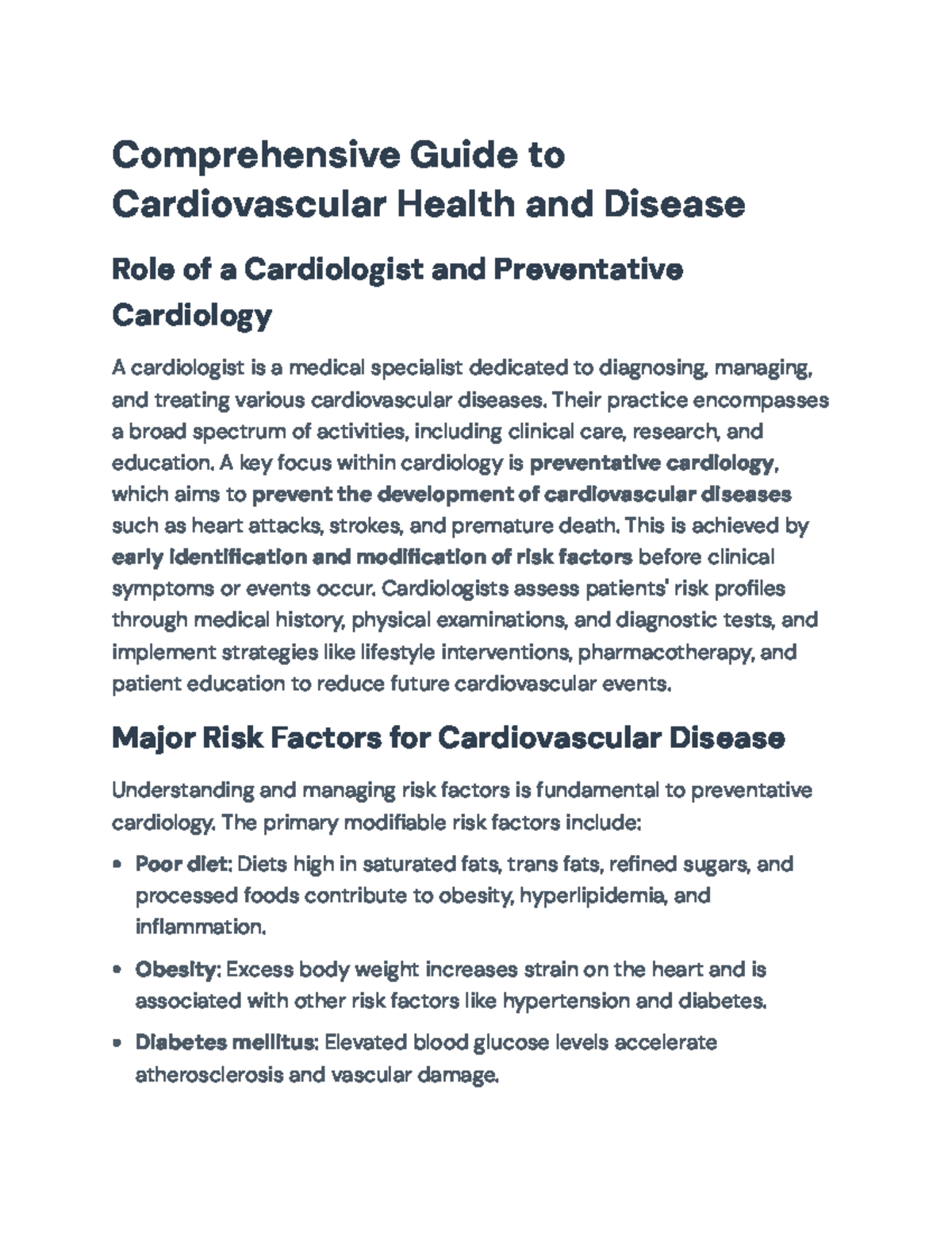 Comprehensive Overview of Cardiovascular Health & Disease Management ...