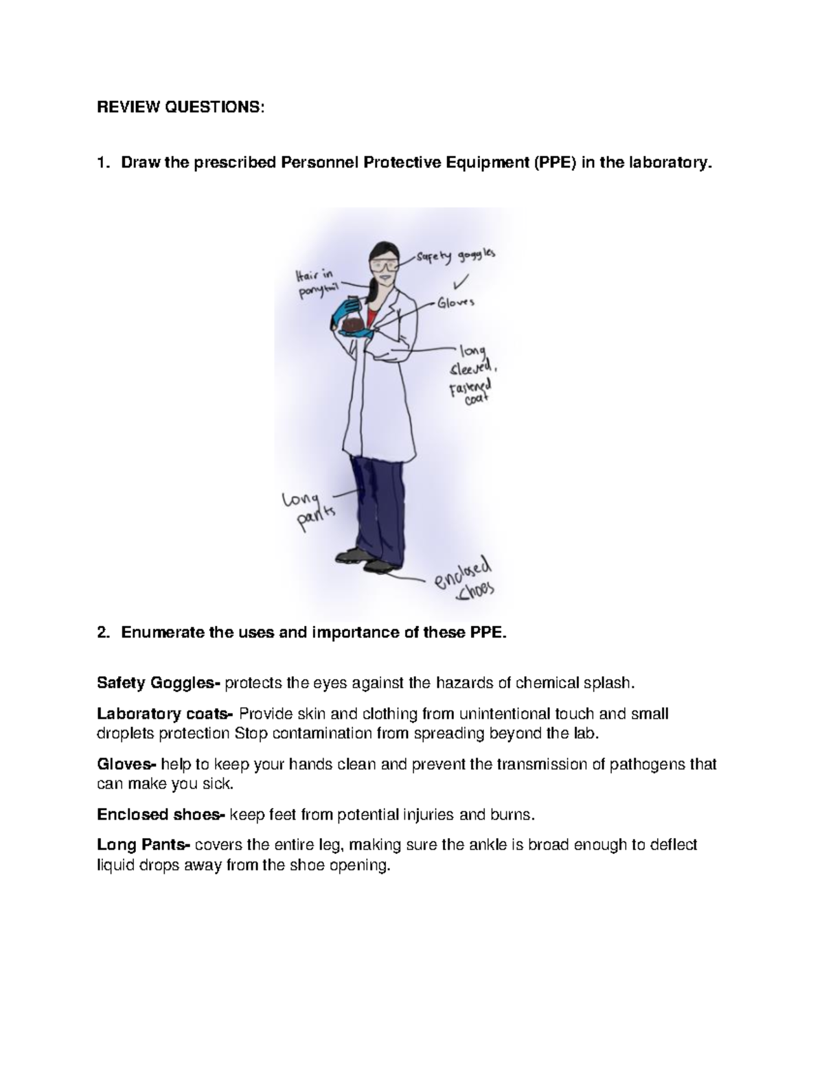 Week 1 Lab Safety Guidelines and PPE Overview - Studocu