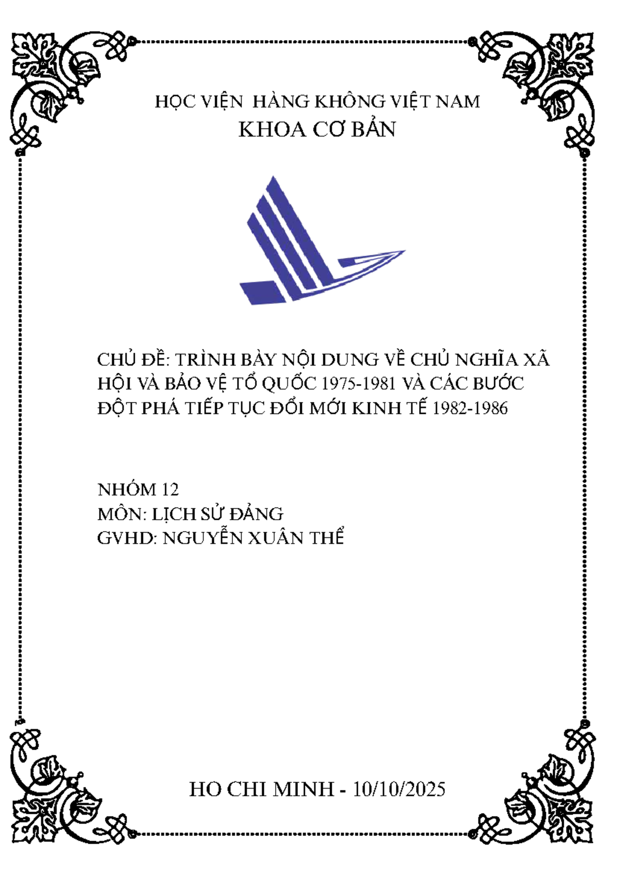 Trình Bày QR Code Thuyết Trình Nhóm 1 - Lịch Sử Đảng - Studocu