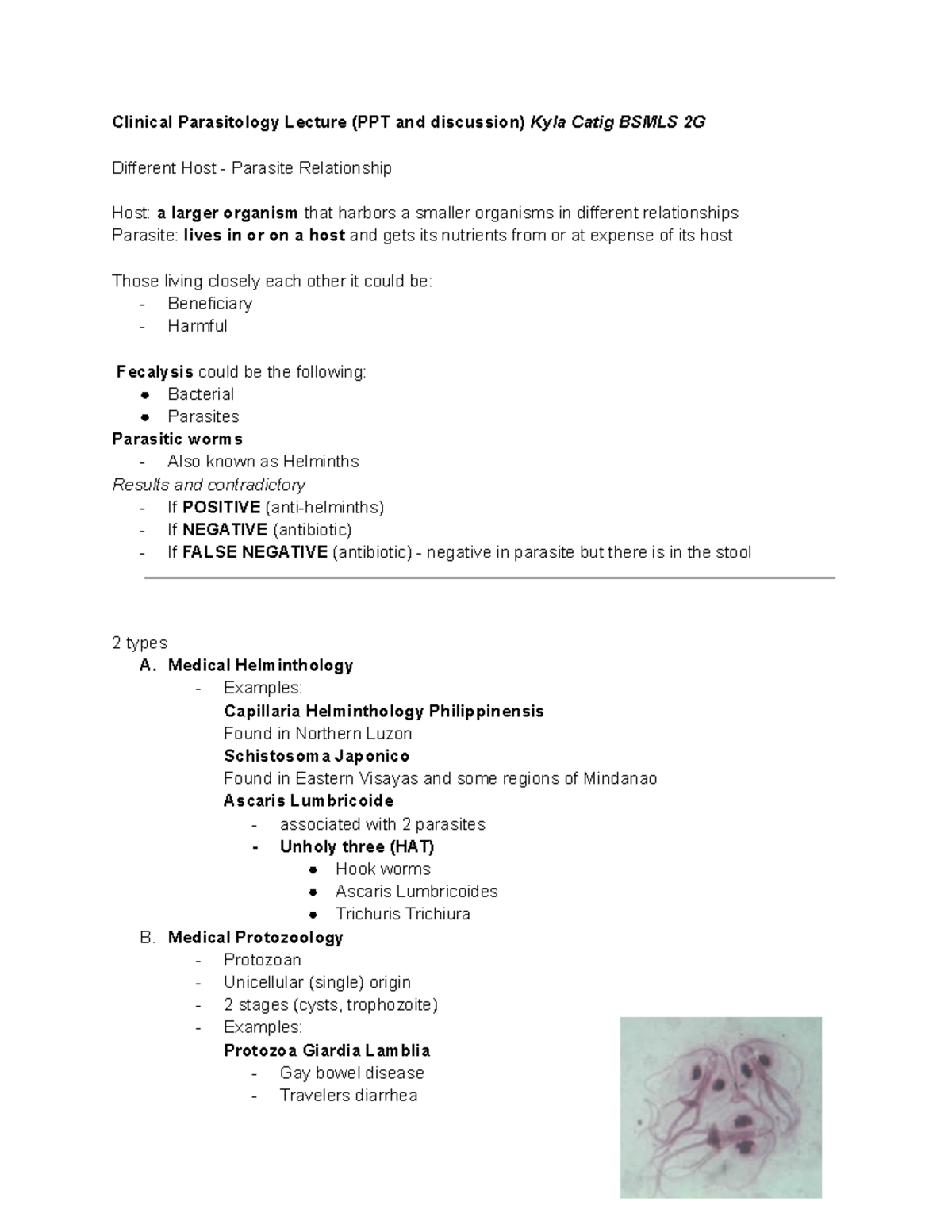 Clinical PARA LEC MOD 1 - Discussion PPT - Clinical Parasitology ...