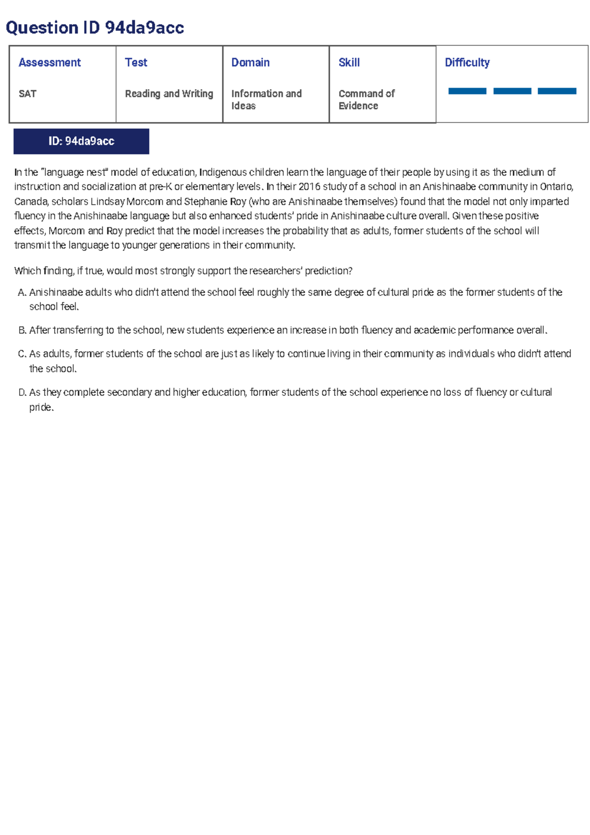 Final Practice Questions for SAT Reading & Writing (QBank) - Studocu
