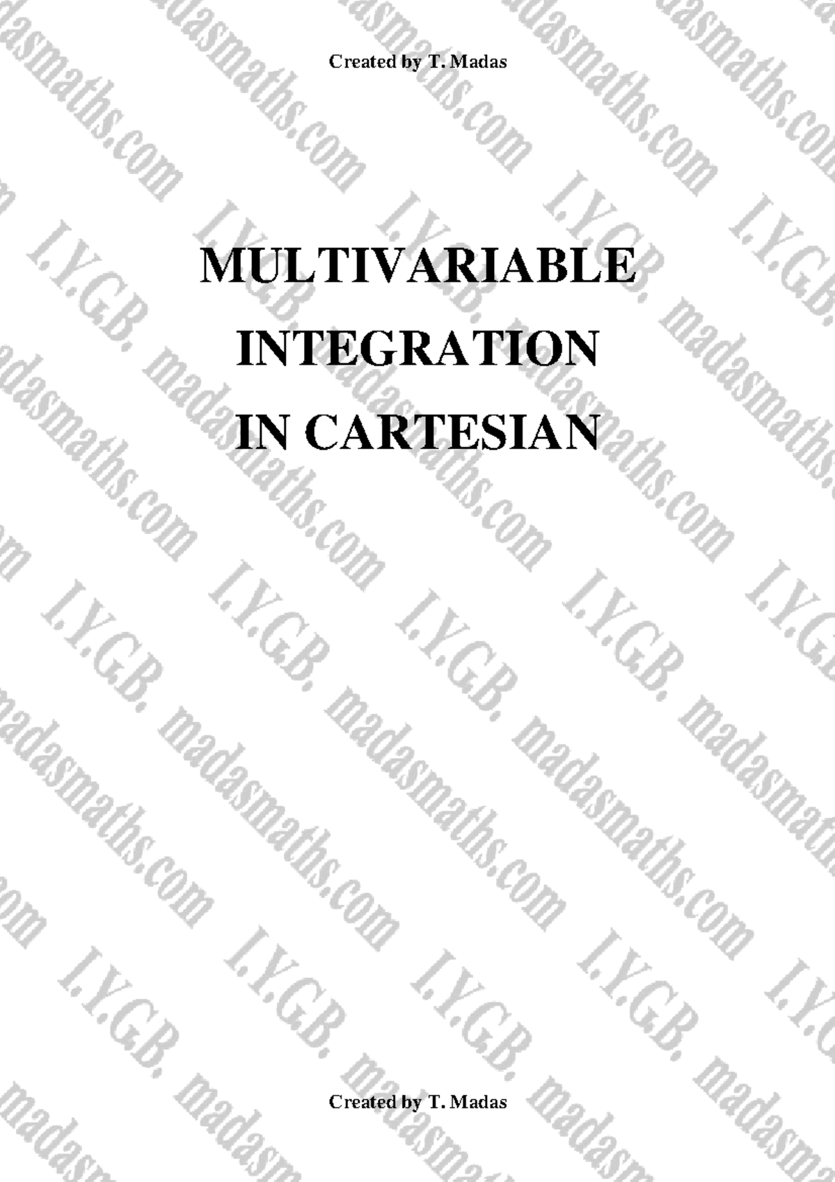 Multivariable integration in cartesian - MULTIVARIABLE INTEGRATION IN ...