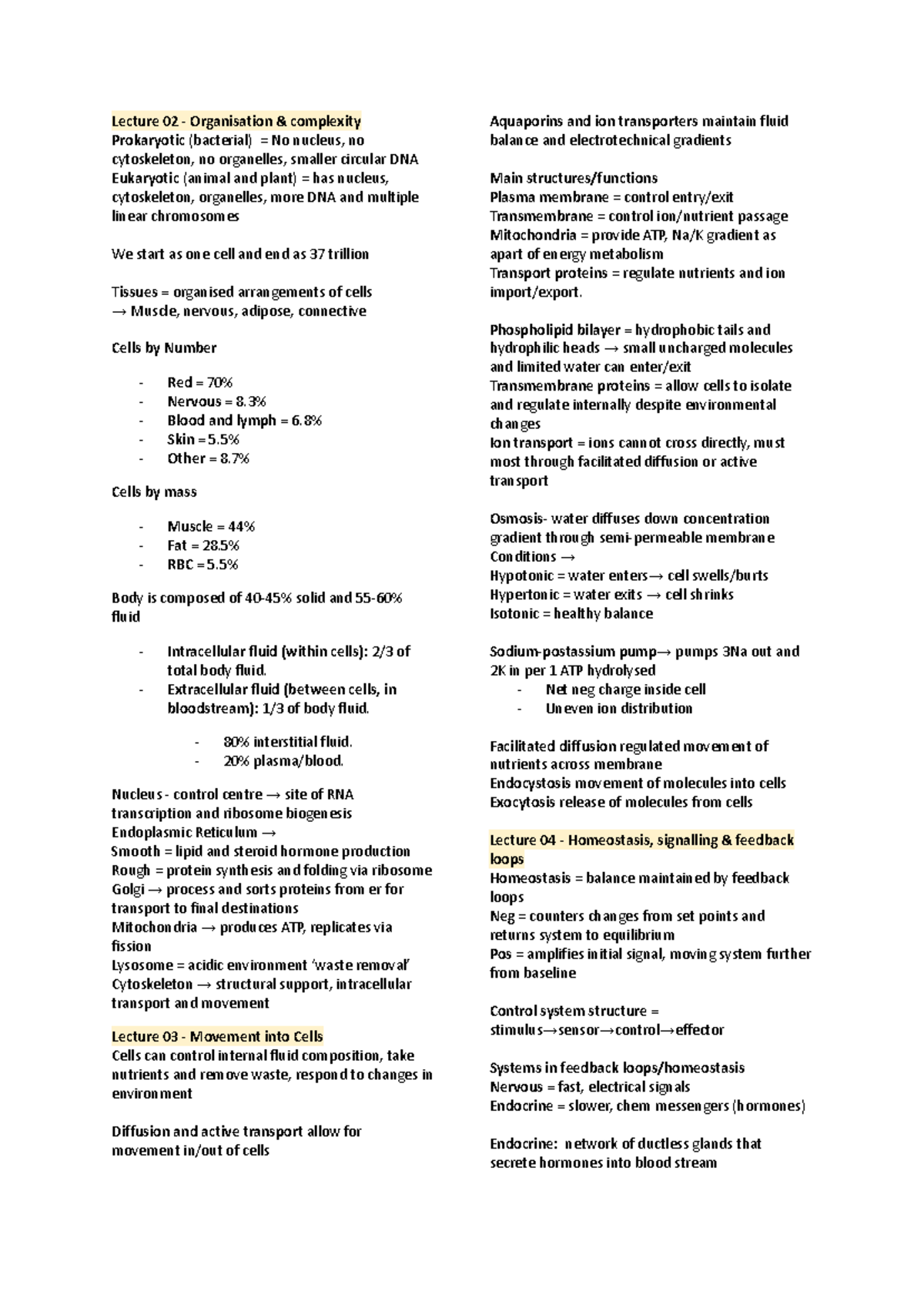 Bio Cheat Sheet for Final Exam: Key Concepts and Processes - Studocu