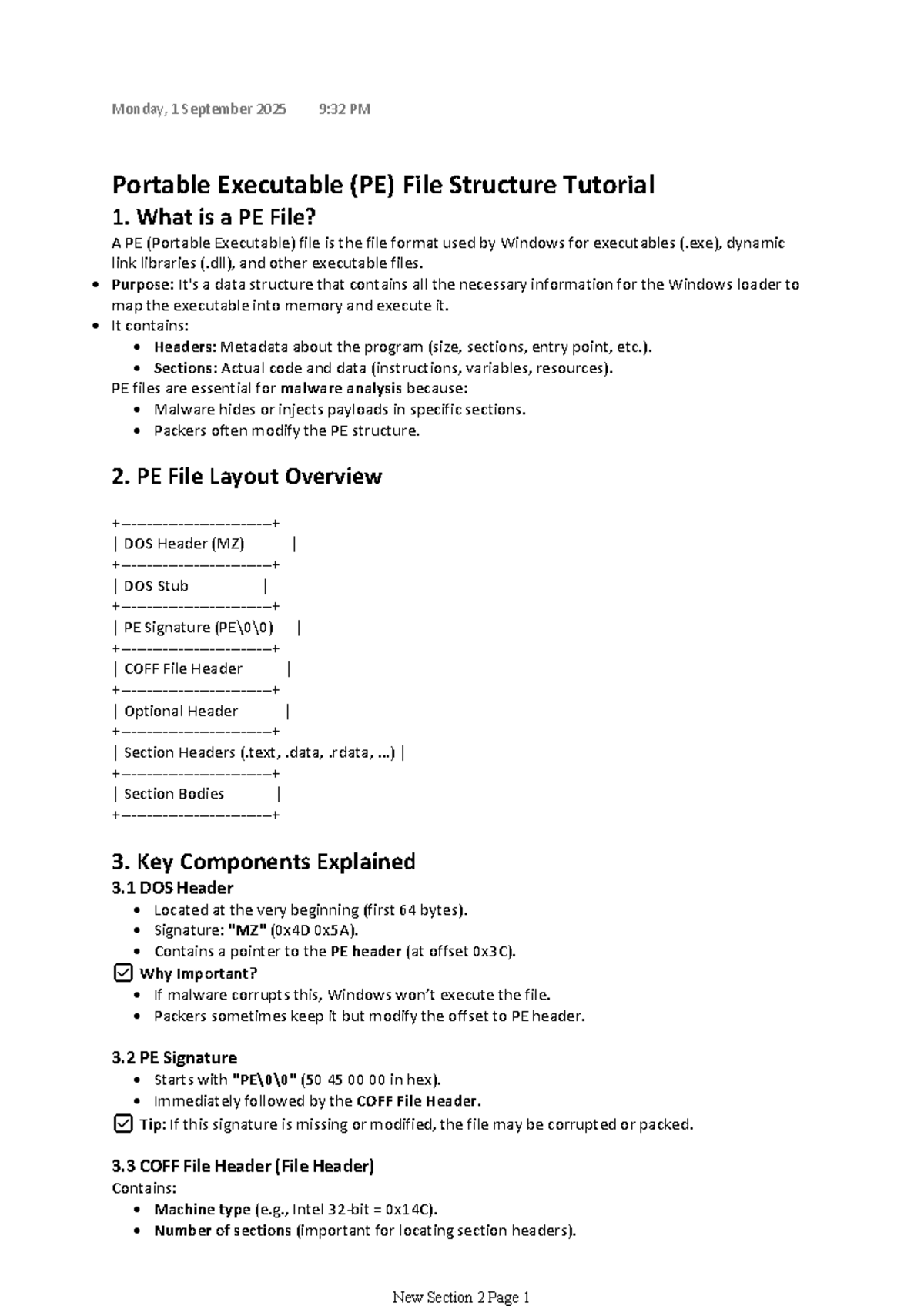 Portable Executable (PE) File Structure Tutorial: Key Concepts and ...