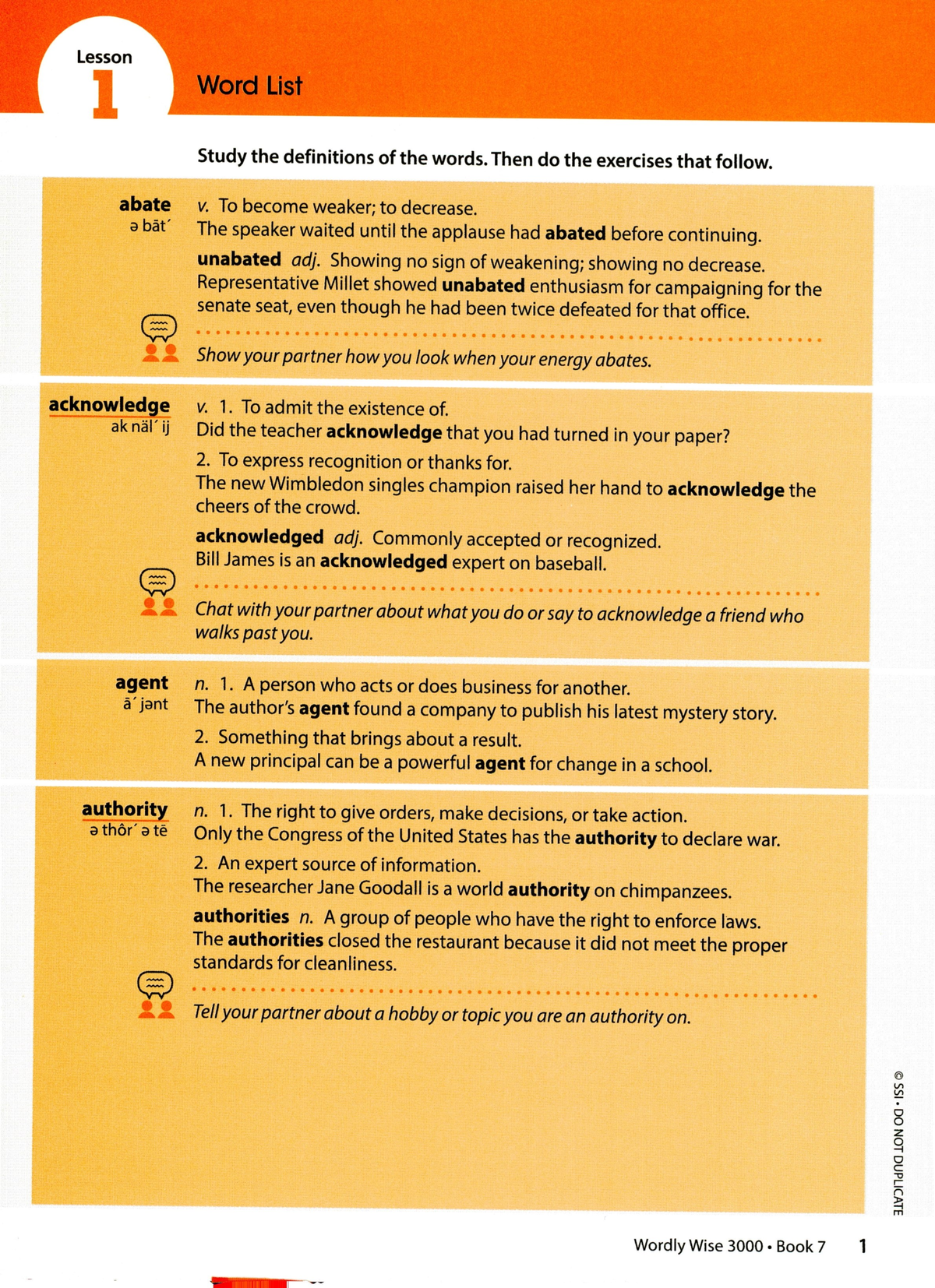 Wordly Wise 3000 Grade 7: Lesson 1 Vocabulary Study Guide - Studocu