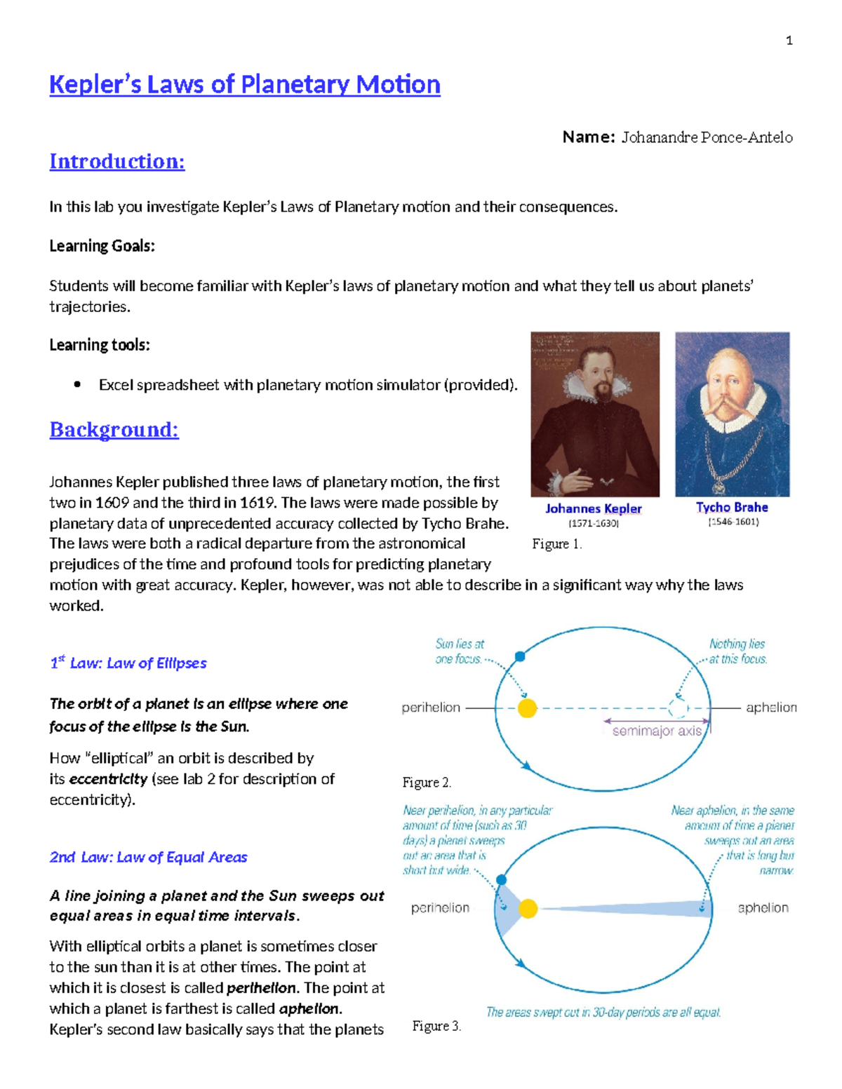 1 Laws of Planetary Motion Lab Report (Course Code: PHYS101) - Studocu