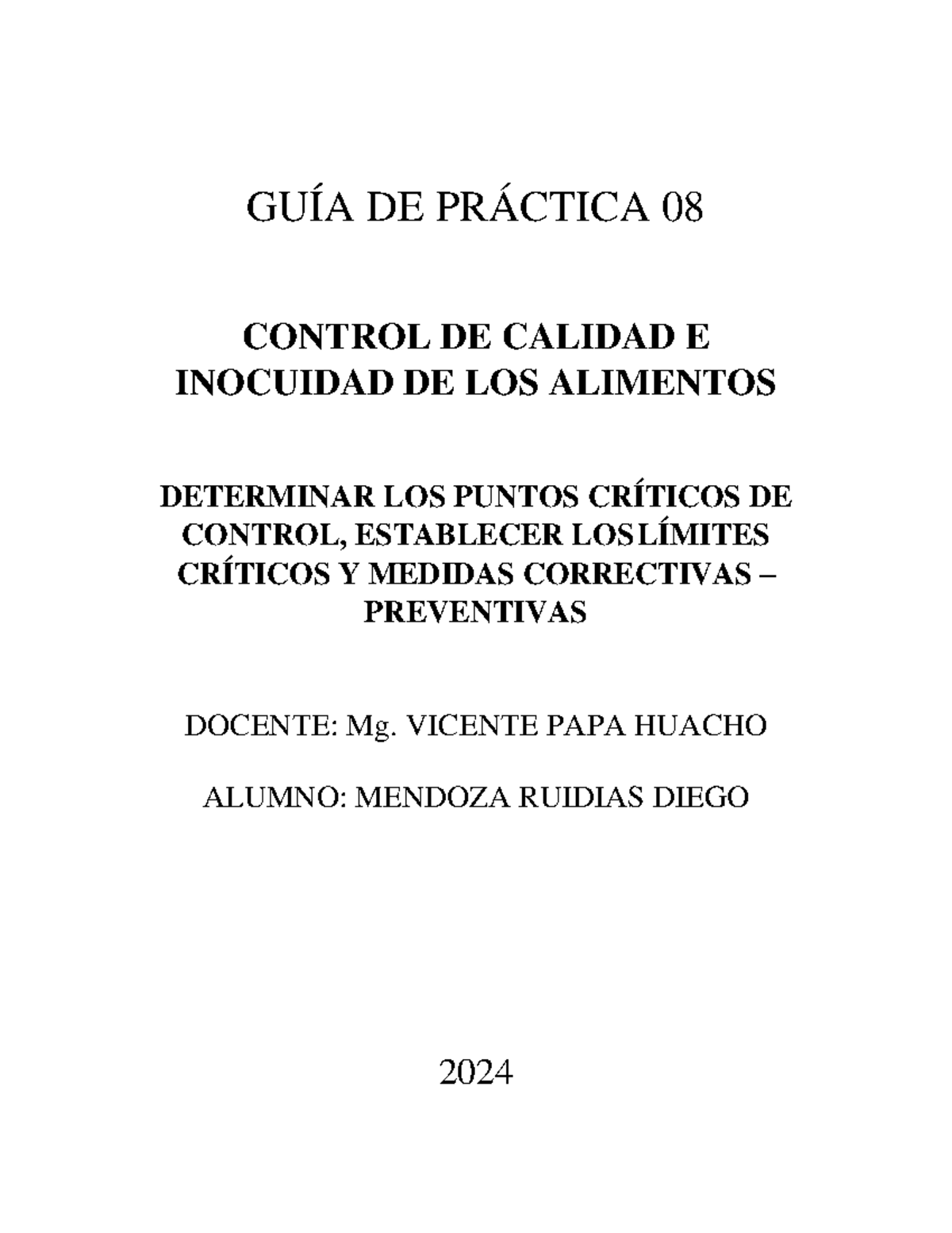 HACCP en la Producción de Mermelada de Fresa: Guía de Práctica 08 - Document Preview