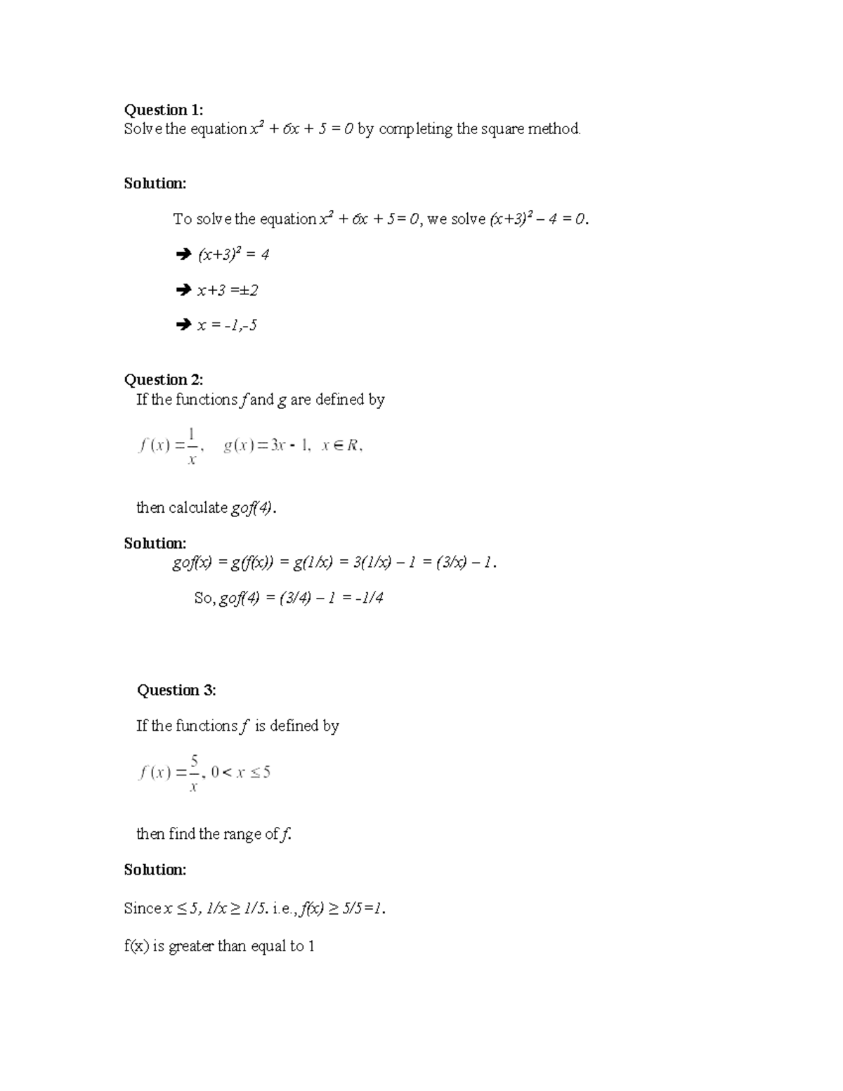 Practice Questions & Solutions for Lectures 6-8 MTH102 - Studocu
