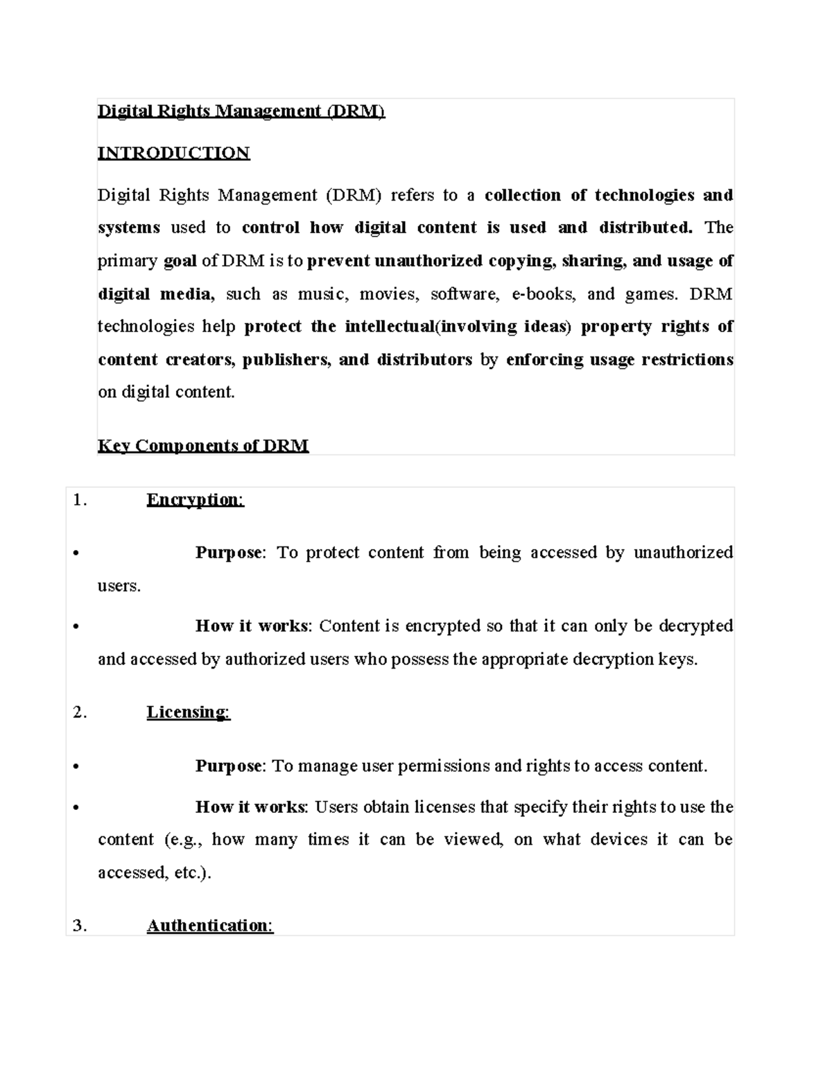 Digital Rights Management - The primary goal of DRM is to prevent ...