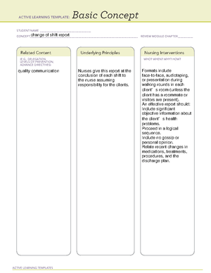 Basic concept restricted - NURSA 110 - ACTIVE LEARNING TEMPLATES Basic ...