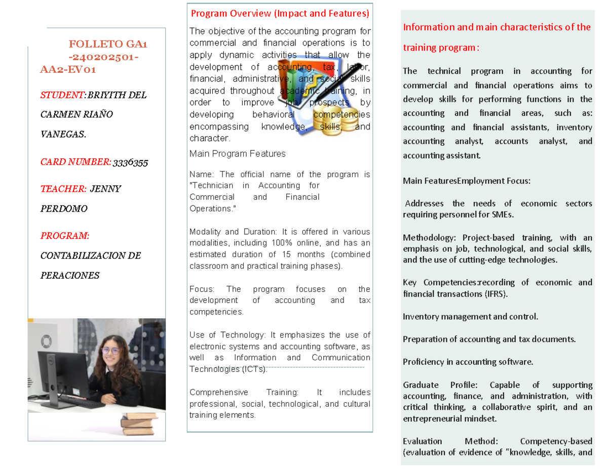 Program Overview: Accounting for Commercial & Financial Ops GA1 - Studocu