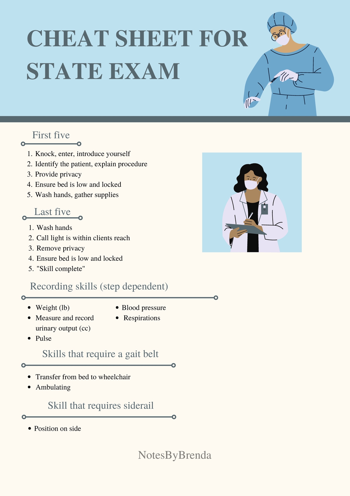 CNA Cheat Sheet for Final Exam & State Test Preparation - Studocu