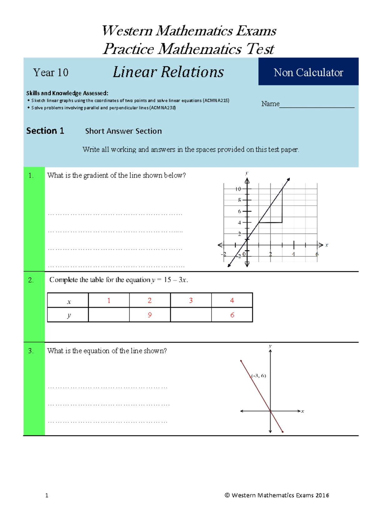 2024 HSC Mathematics Advanced Exam Paper 1 Practice Questions - Studocu