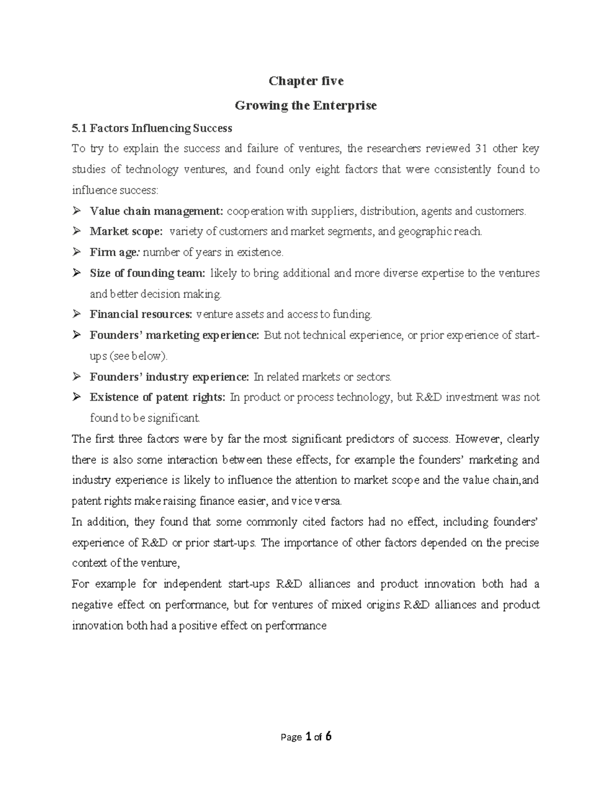 C05 - More - Chapter five Growing the Enterprise 5 Factors Influencing ...
