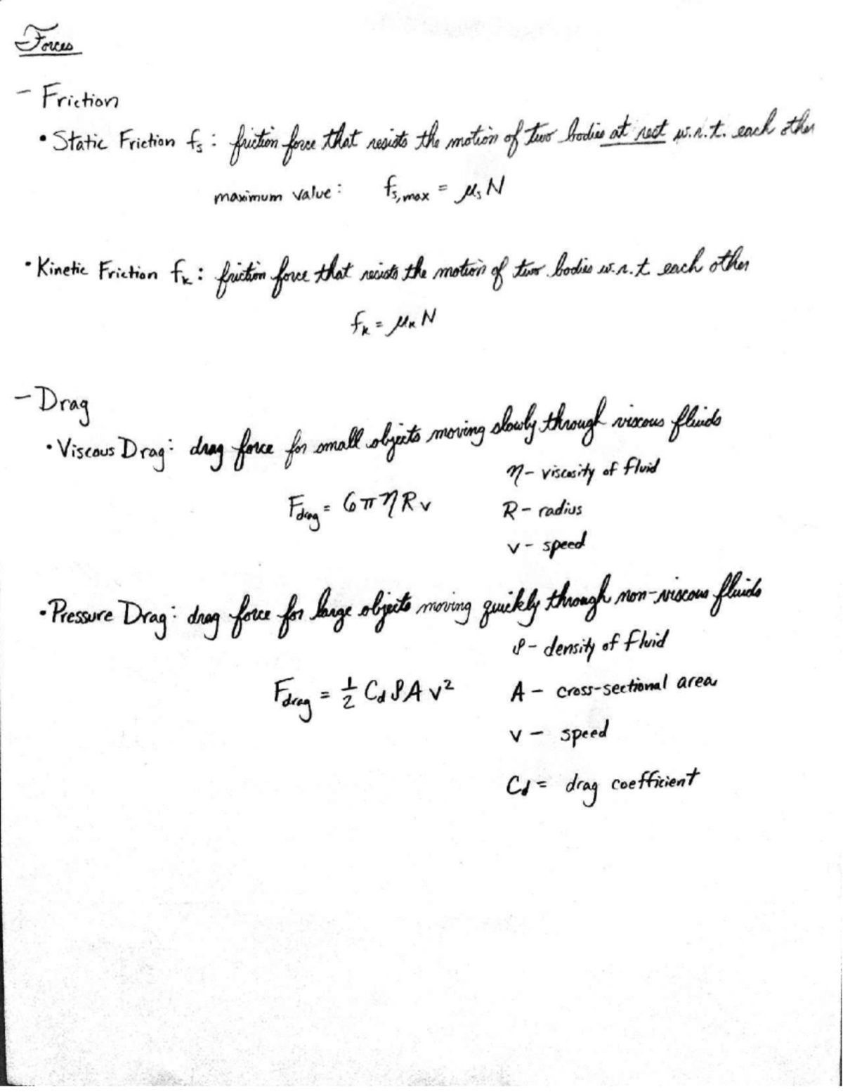 Final Exam Study Guide: Forces and Friction in XYZ123 - Studocu