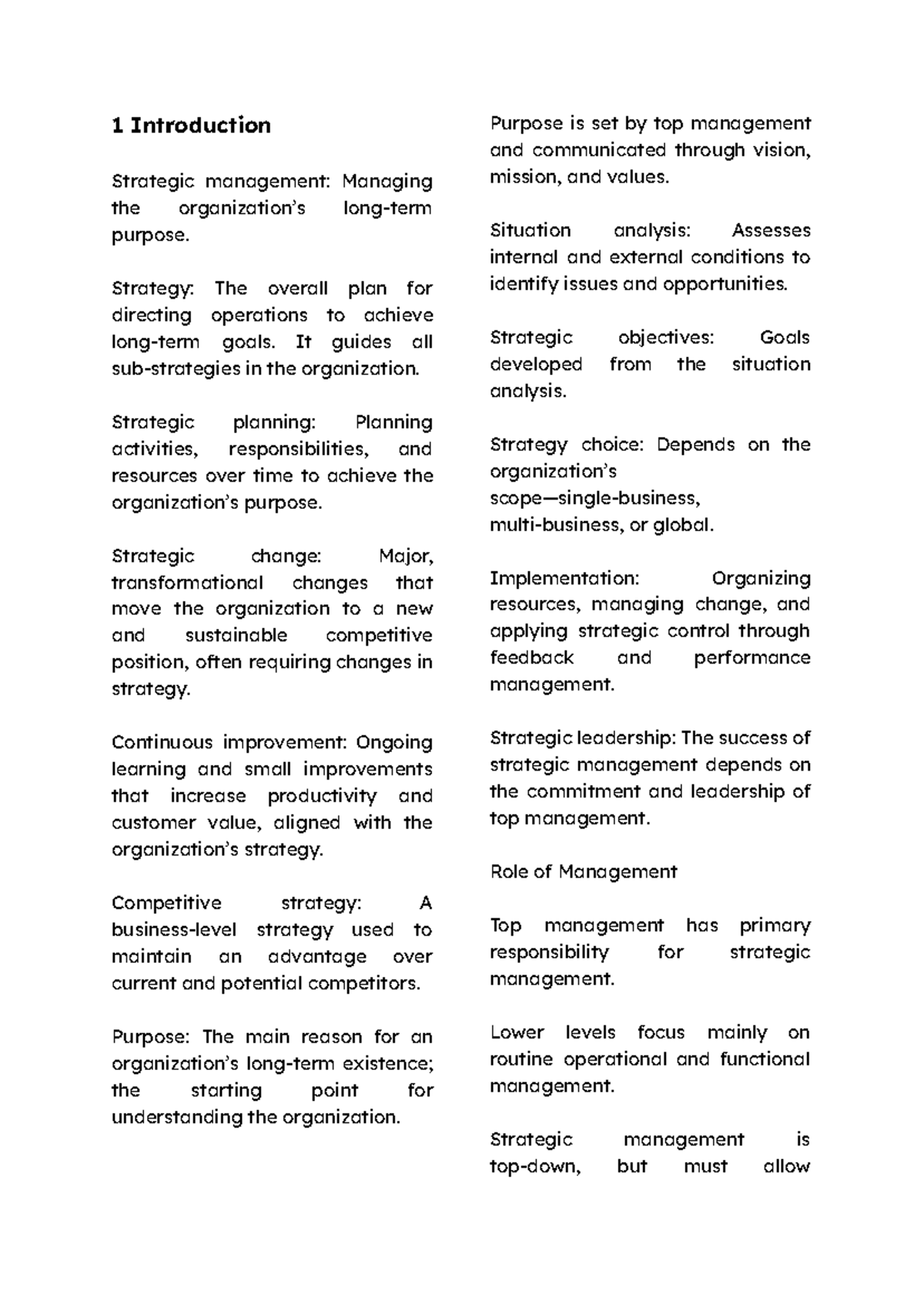 1ST EXAM CBM 121 - Strategic Management Overview and Key Concepts - Studocu